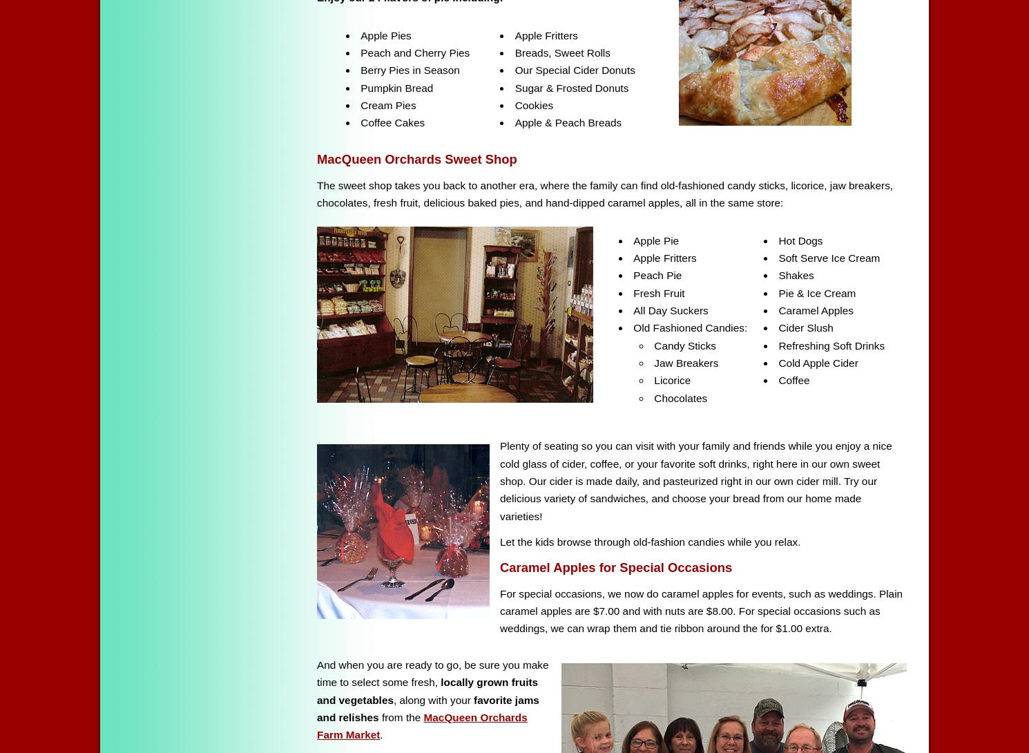 MacQueen Orchards Menu