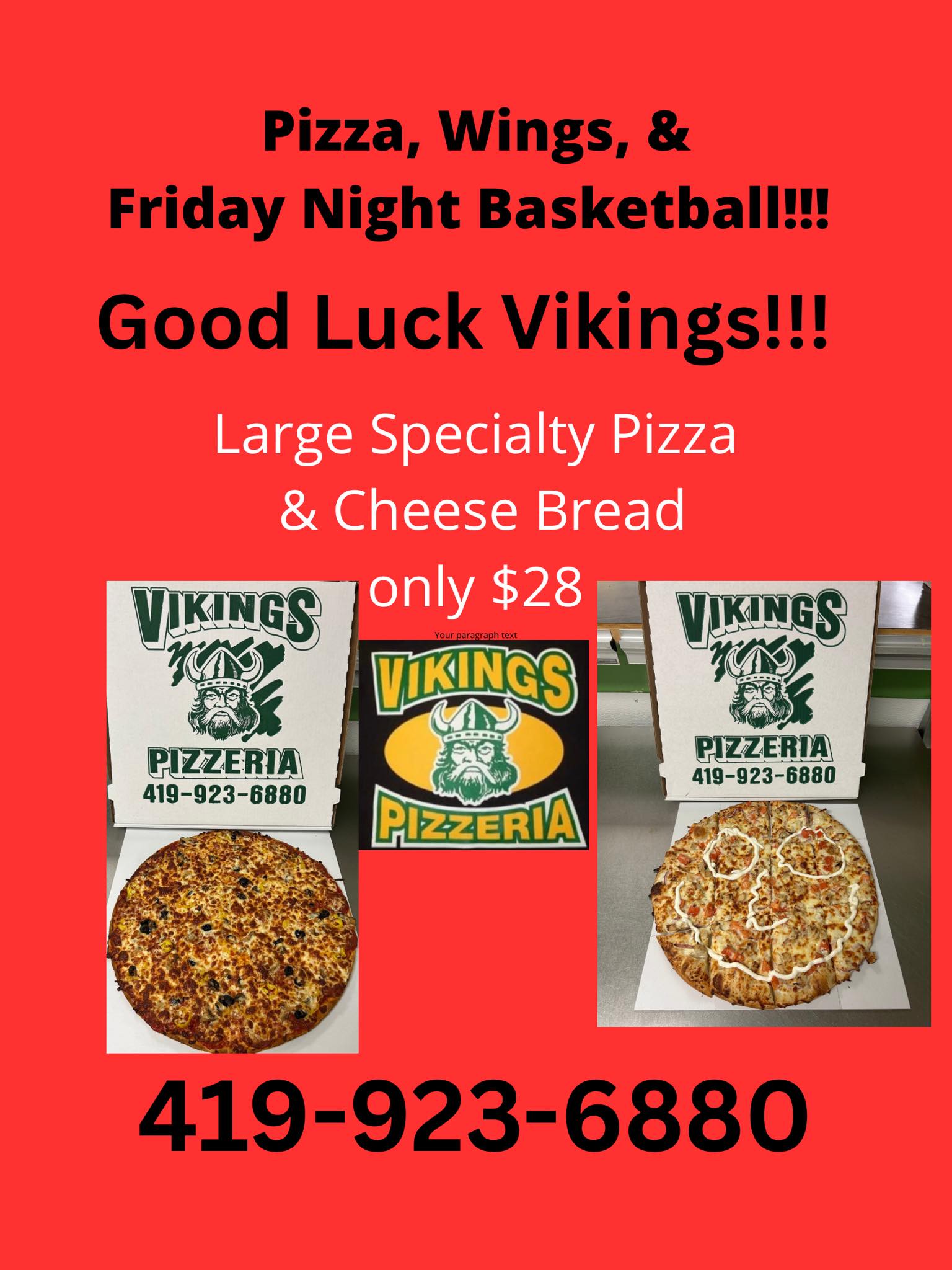 Vikings Pizzeria Menu
