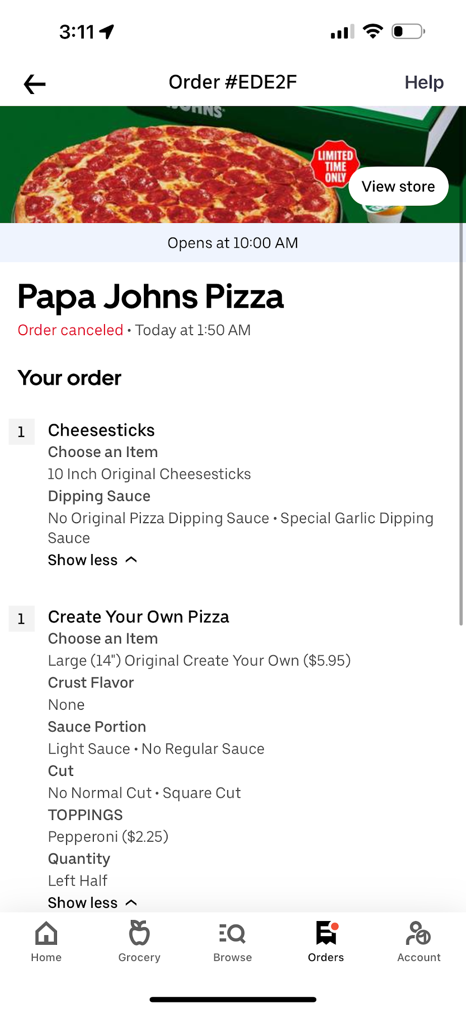 Papa Johns Pizza Menu