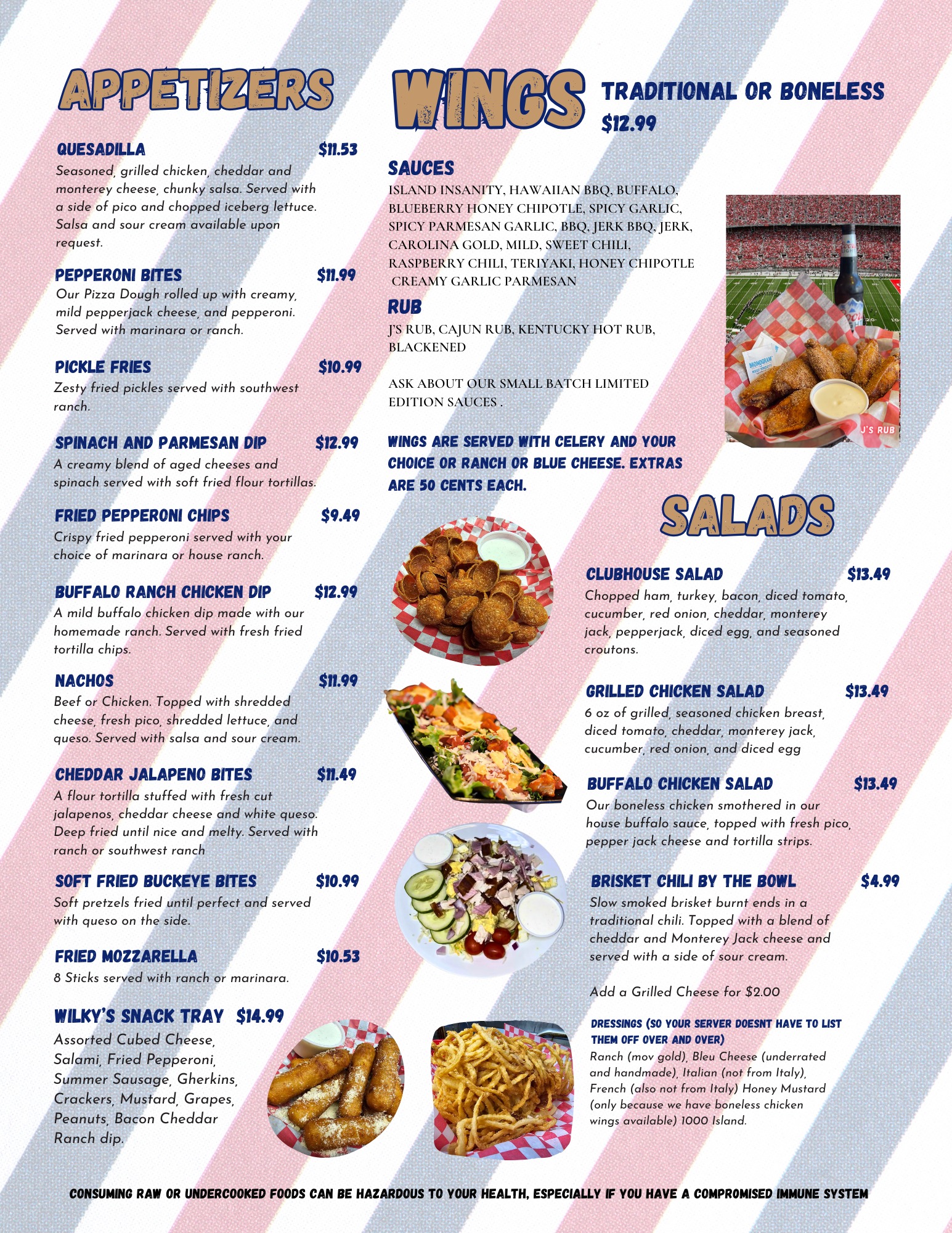 Wilky's On The Water, LLC Menu