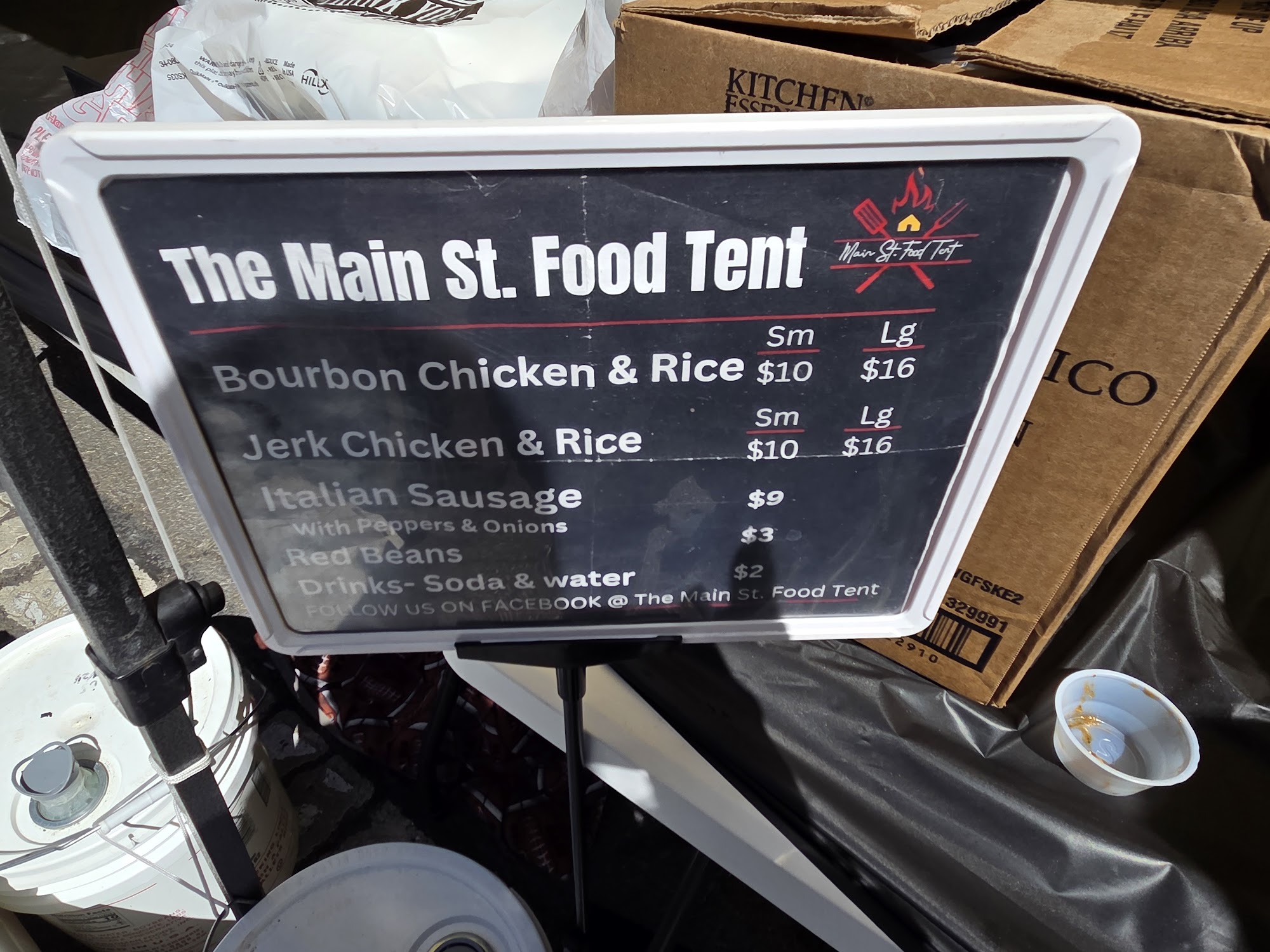 The Main St Food Tent Menu