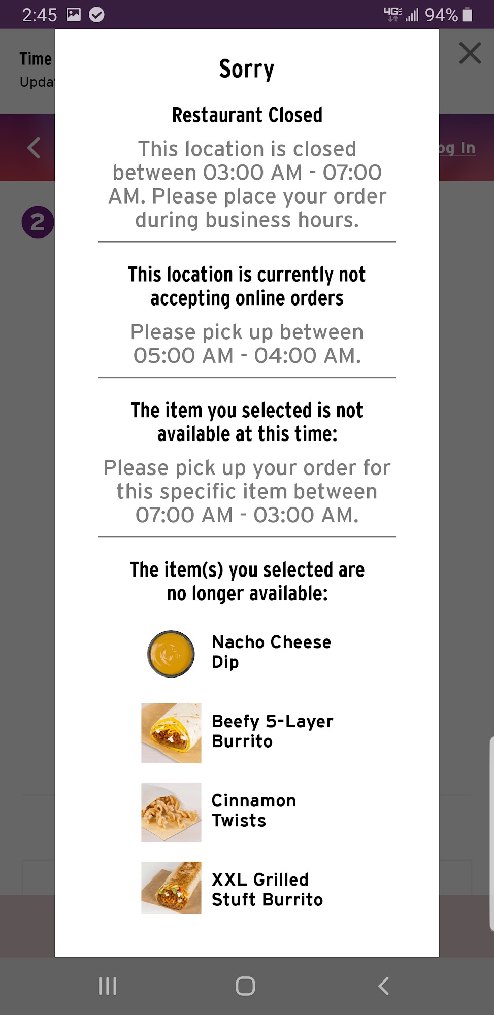 Taco Bell Menu