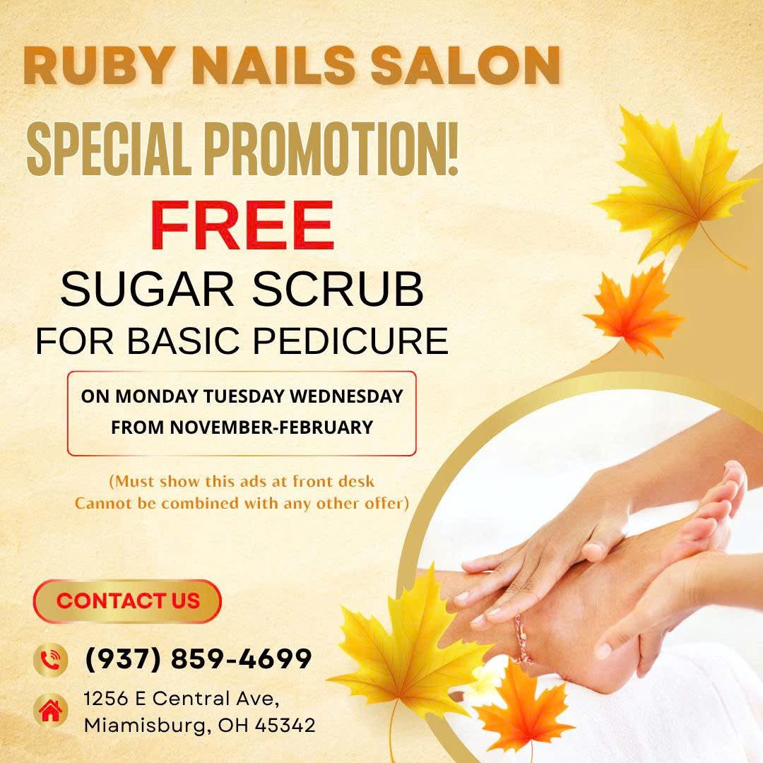 Ruby Nails Salon 1256 E Central Ave, Miamisburg Ohio 45342