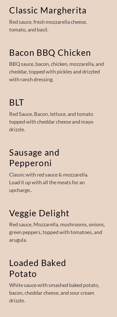 Broken Barrel Bar & Grill Menu