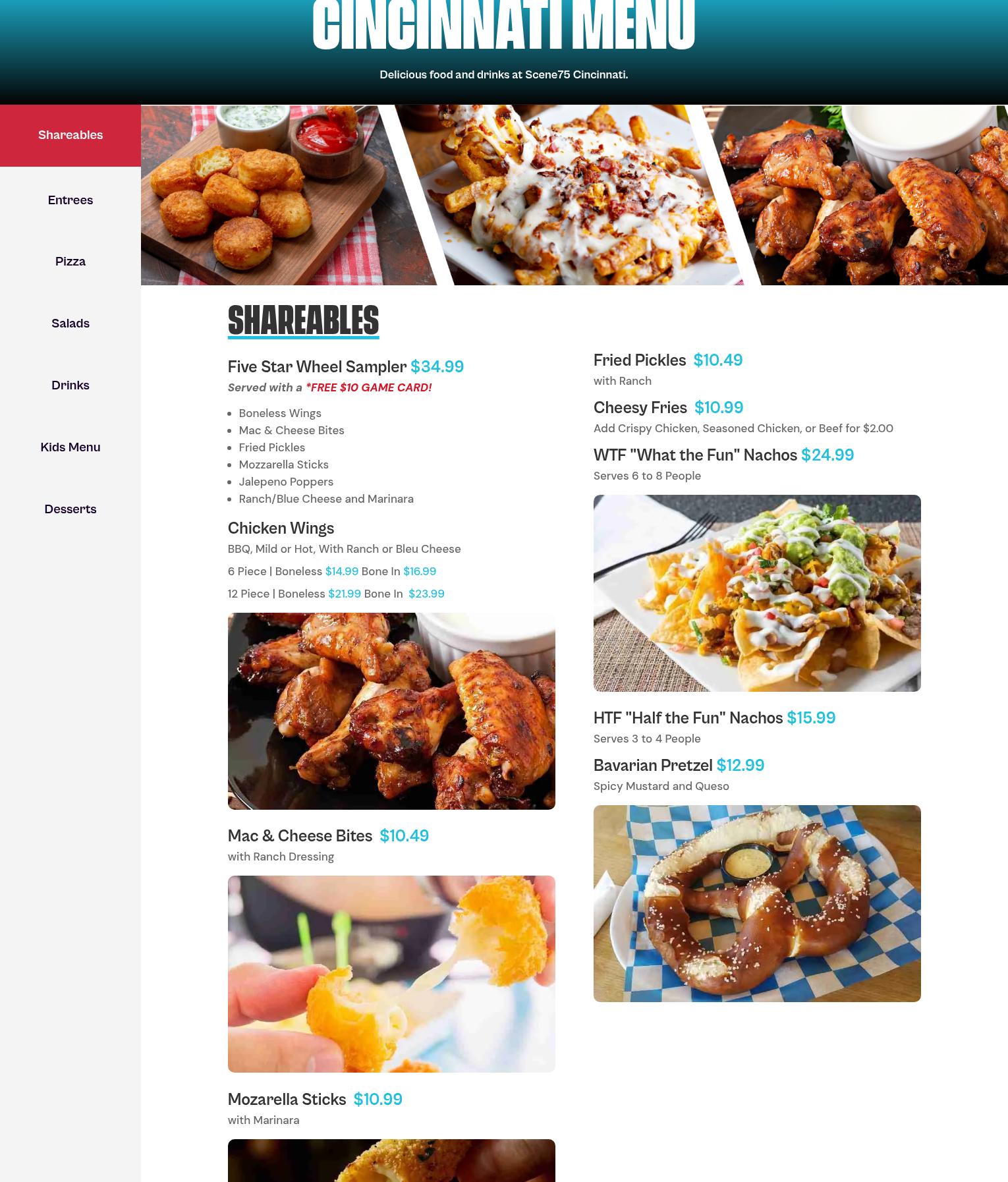The Pin Deck Menu