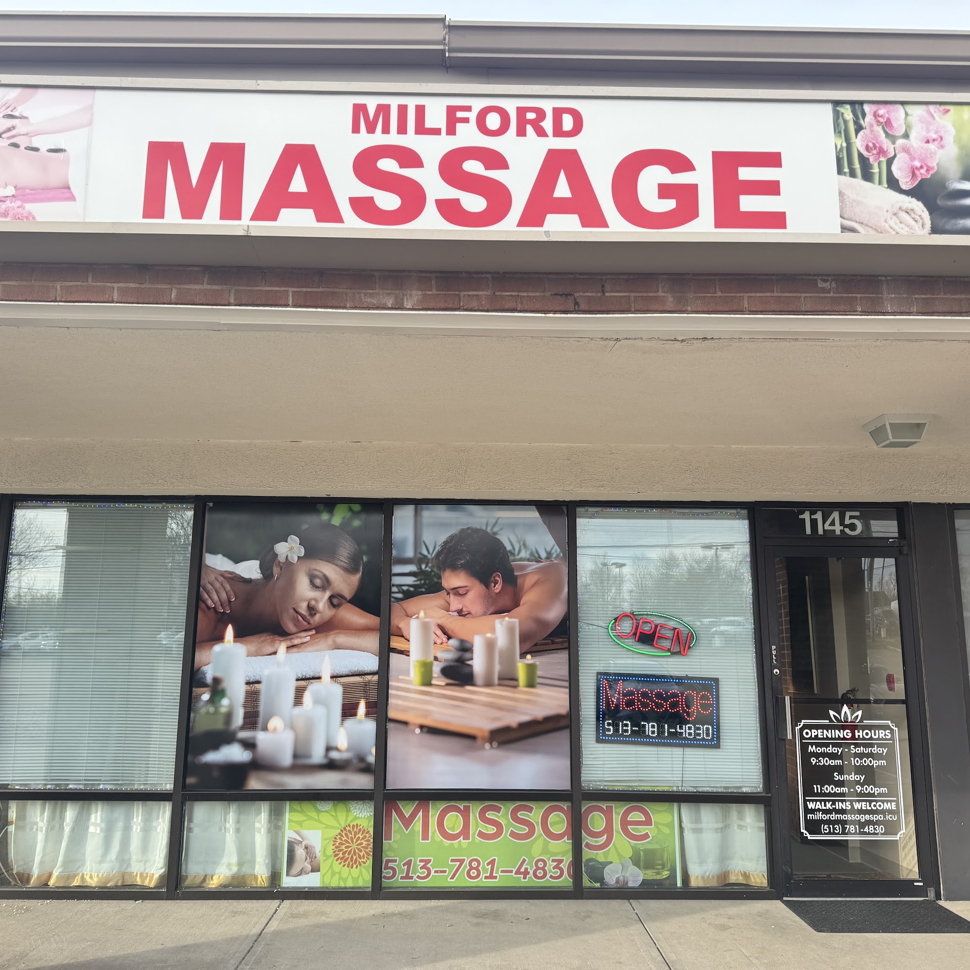 Milford Massage Spa 1145 Main St, Milford Ohio 45150