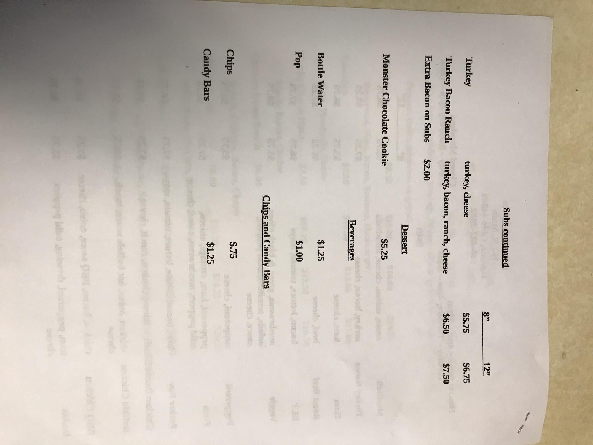 Homestyle Pizza Menu