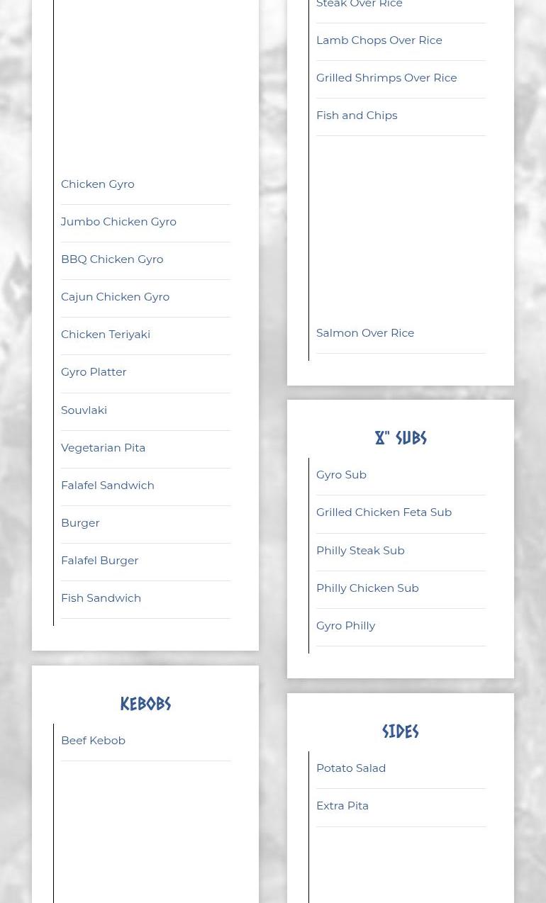 Gyro City Grill Menu
