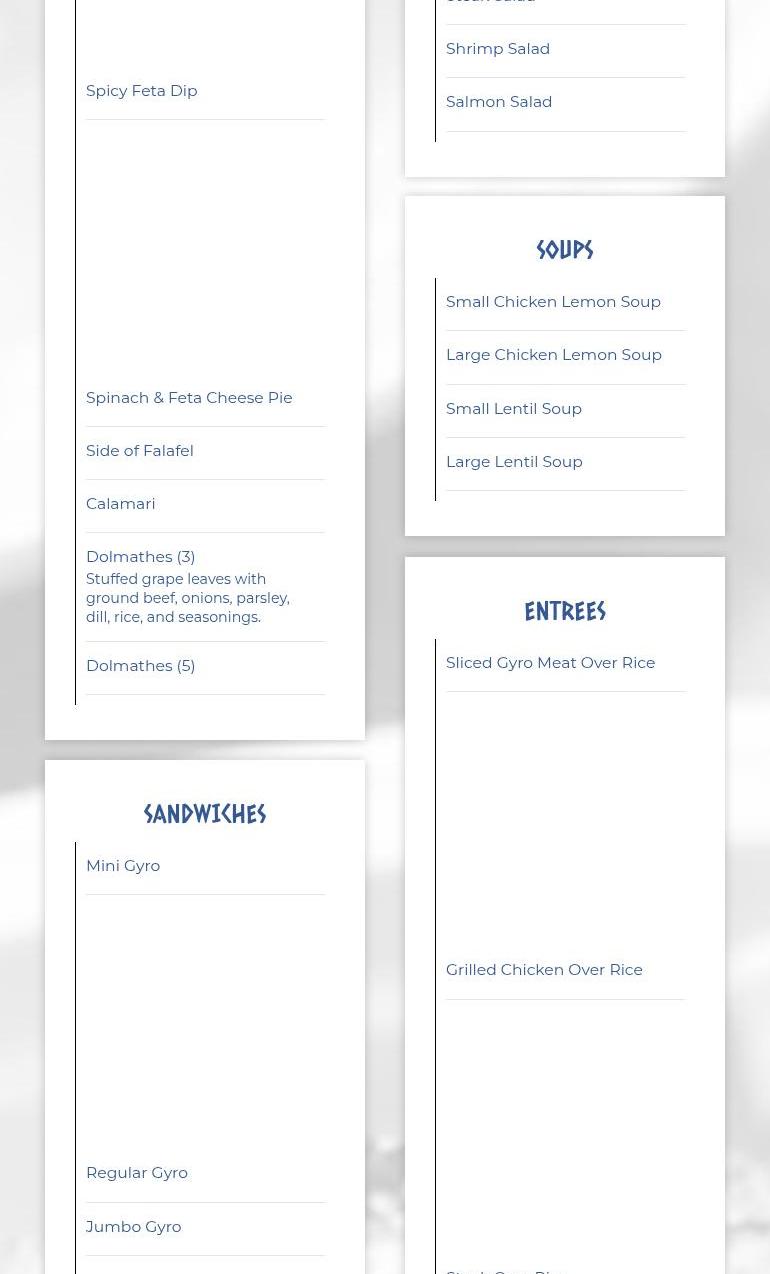 Gyro City Grill Menu