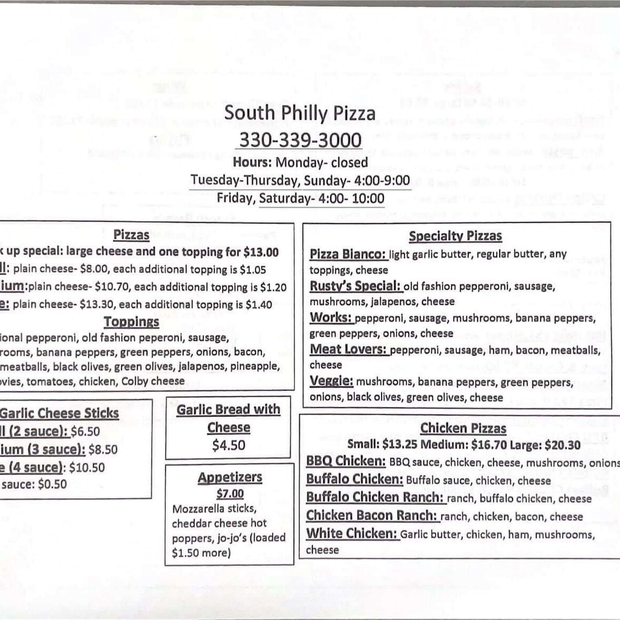 South Philly Pizza New Philadelphia