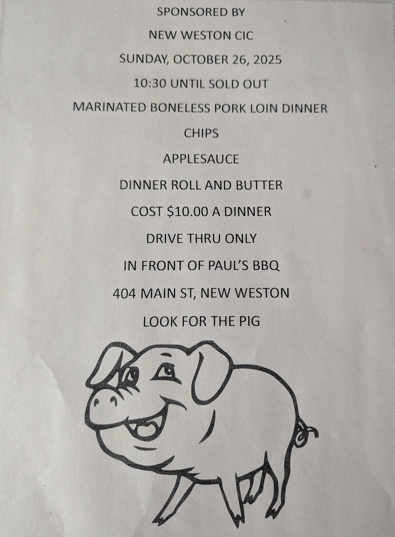 Paul's Bar B Q Menu
