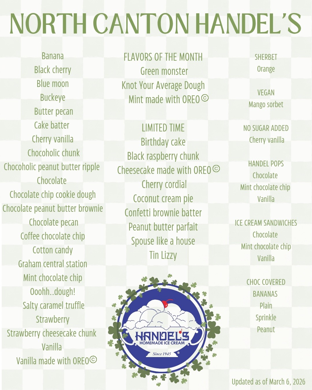 Handel's Homemade Ice Cream North Canton OH North Canton