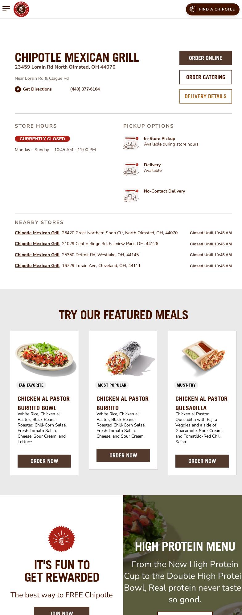 Chipotle Mexican Grill Menu
