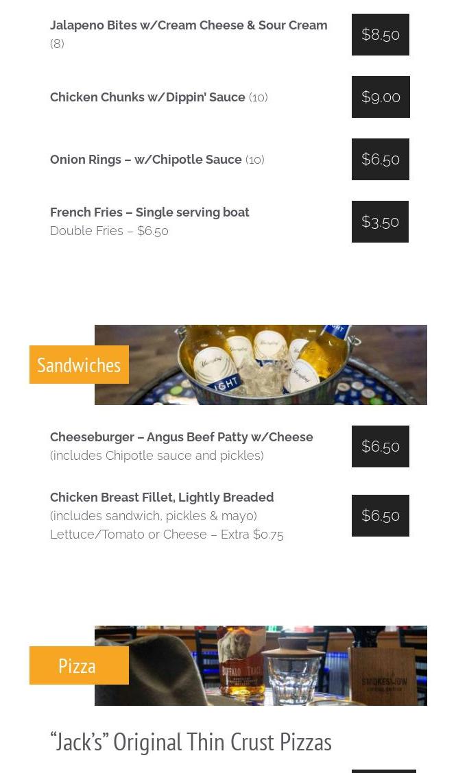 The Outpost Tavern Menu