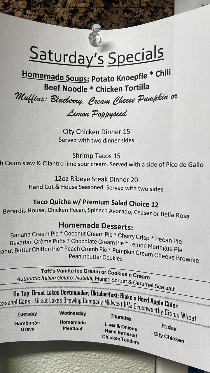 Berardi's Concessions Inc DBA Berardi's Deli and Dairy Menu