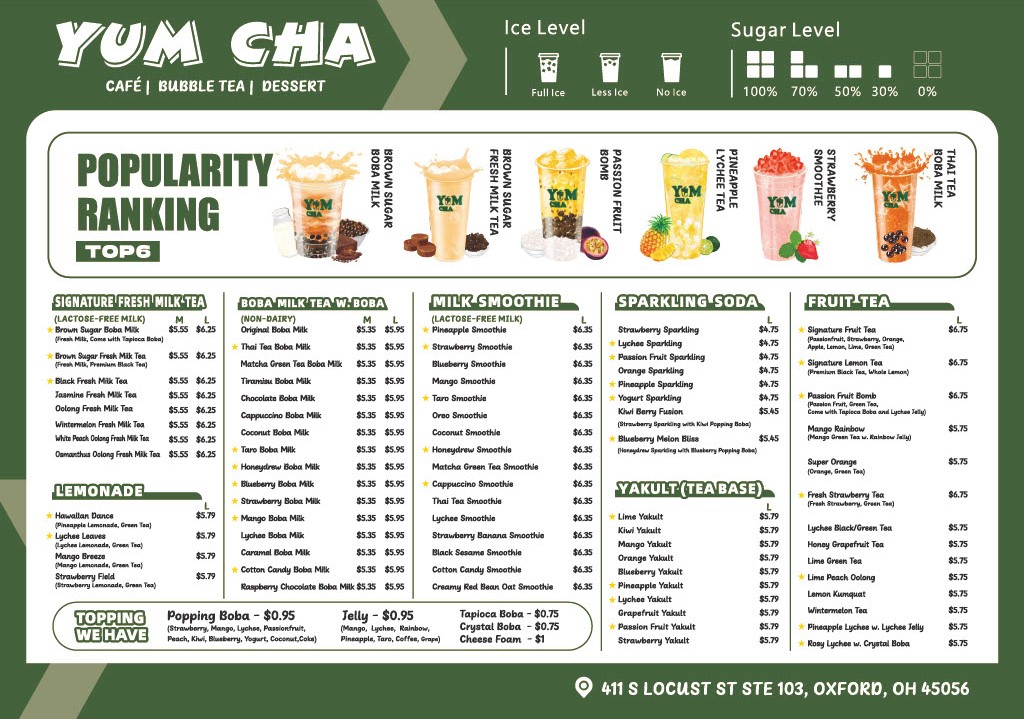 Yum Cha Menu