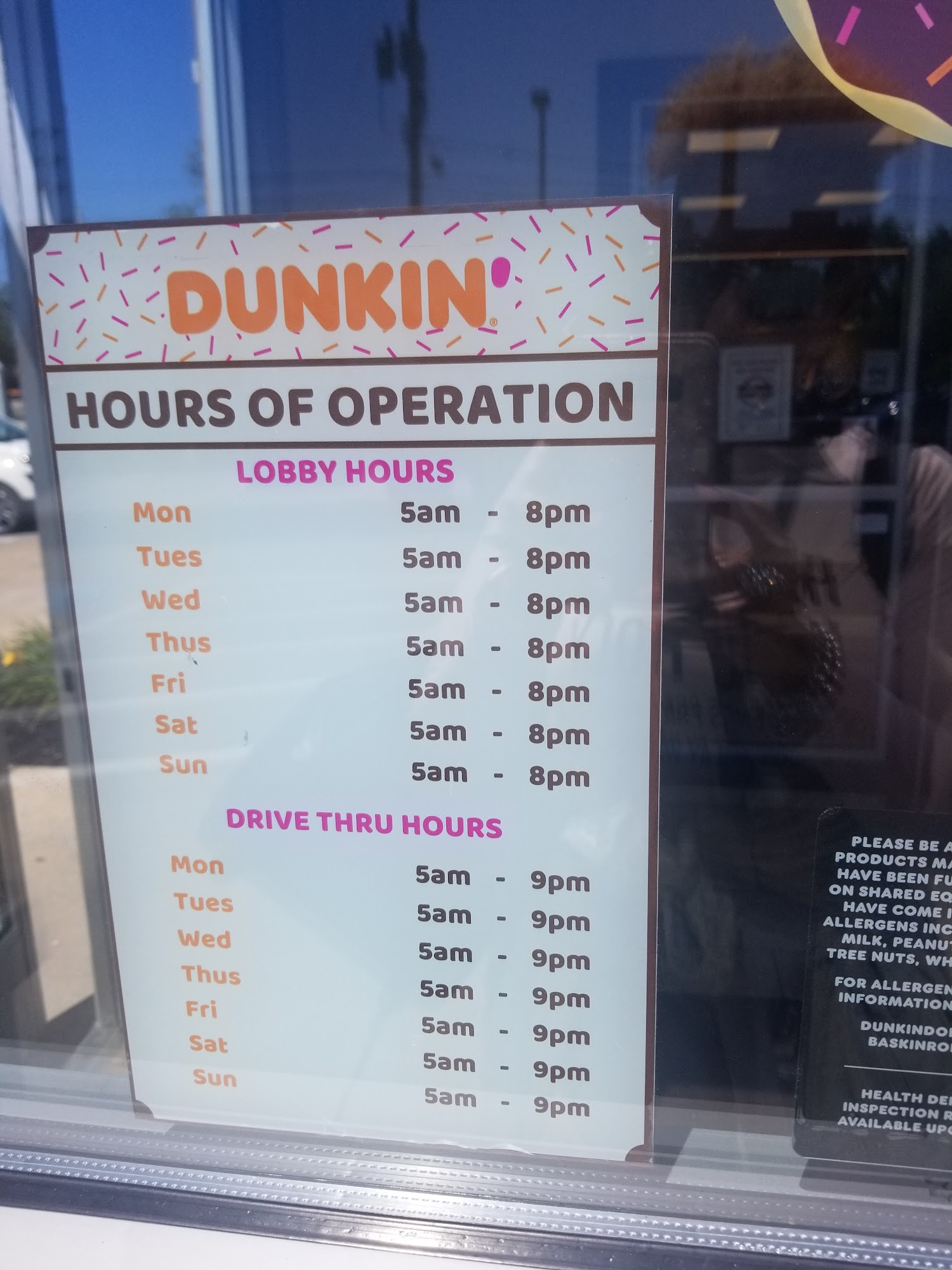 Dunkin' Menu