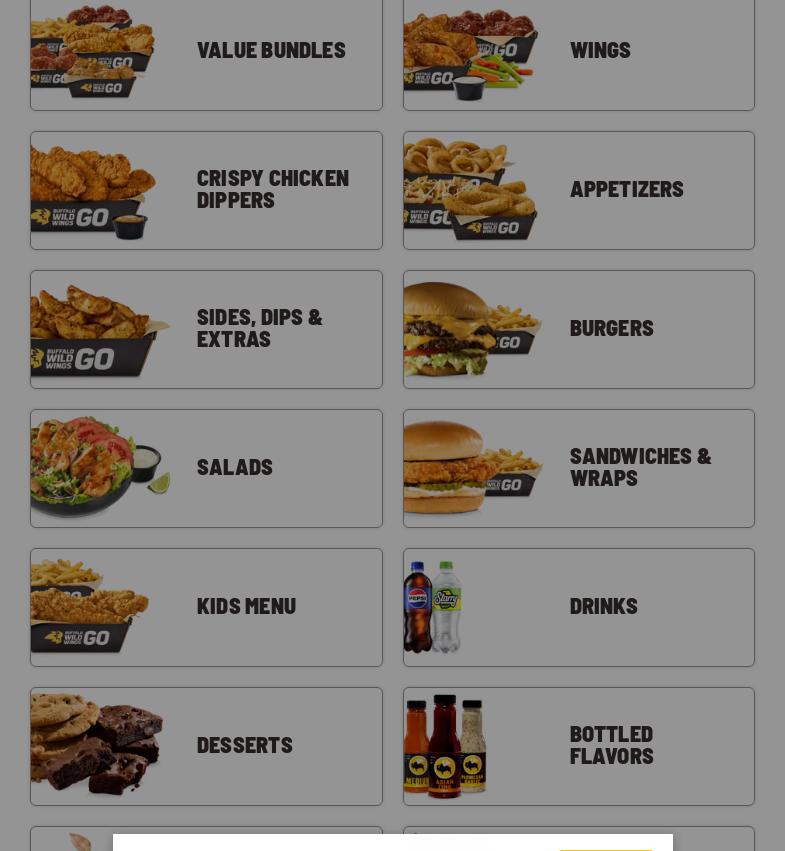 Buffalo Wild Wings Menu