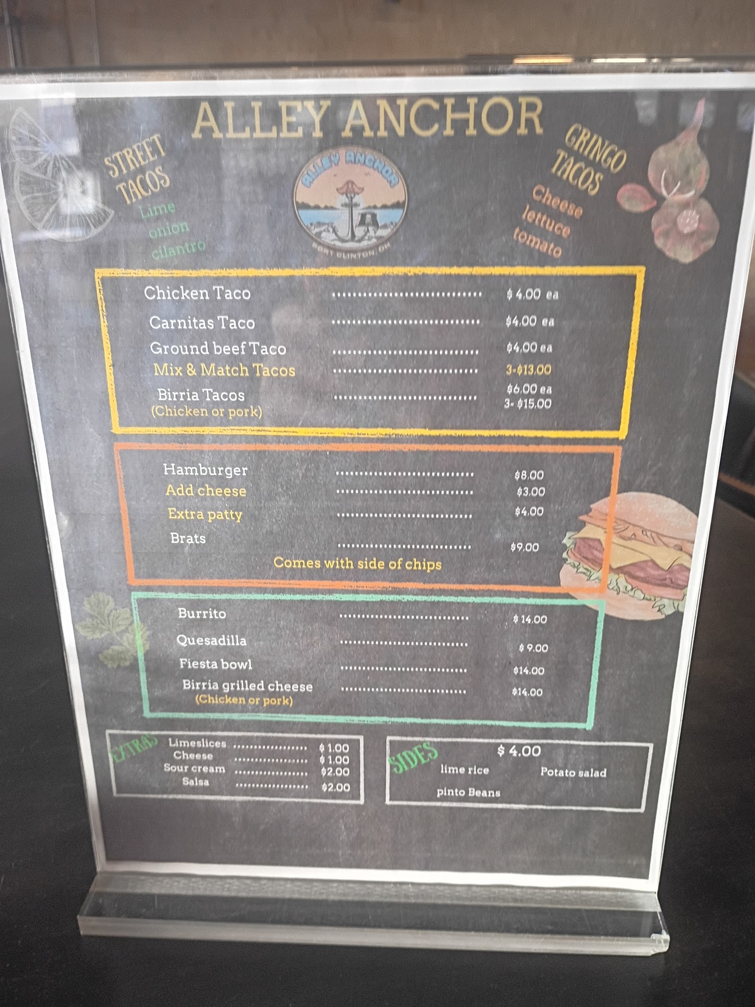 Three Legged Dog Menu