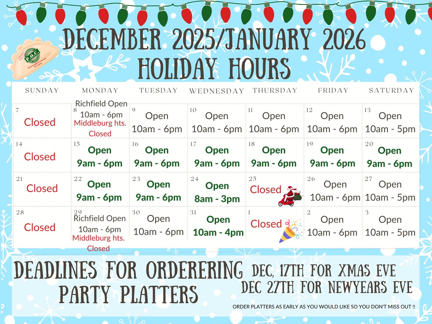 Pierogies of Cleveland, Market & Cafe - Richfield Richfield