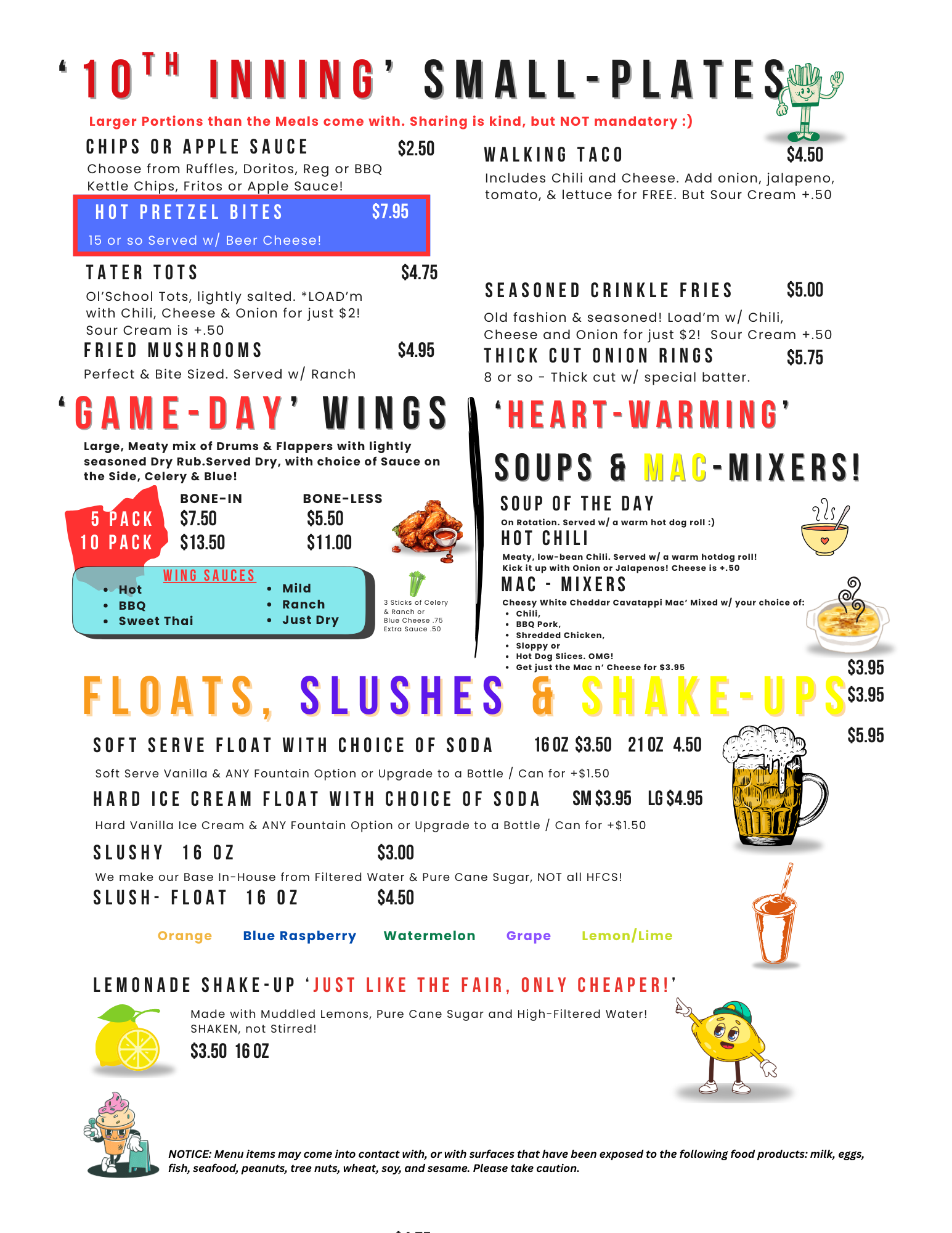 THE Root Beer Stand at Indian Lake Menu