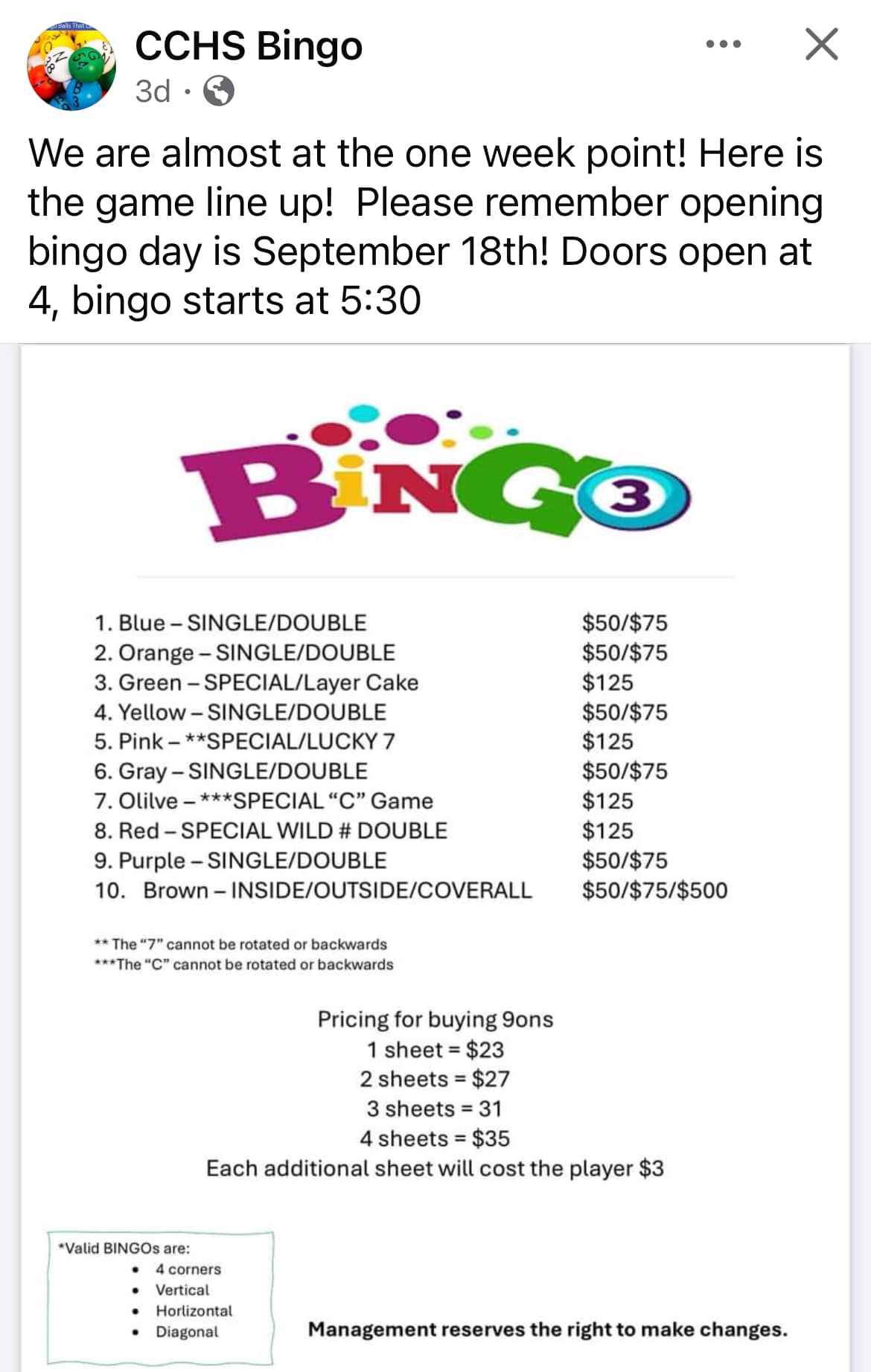 Rendezvous Bar and Grill Menu