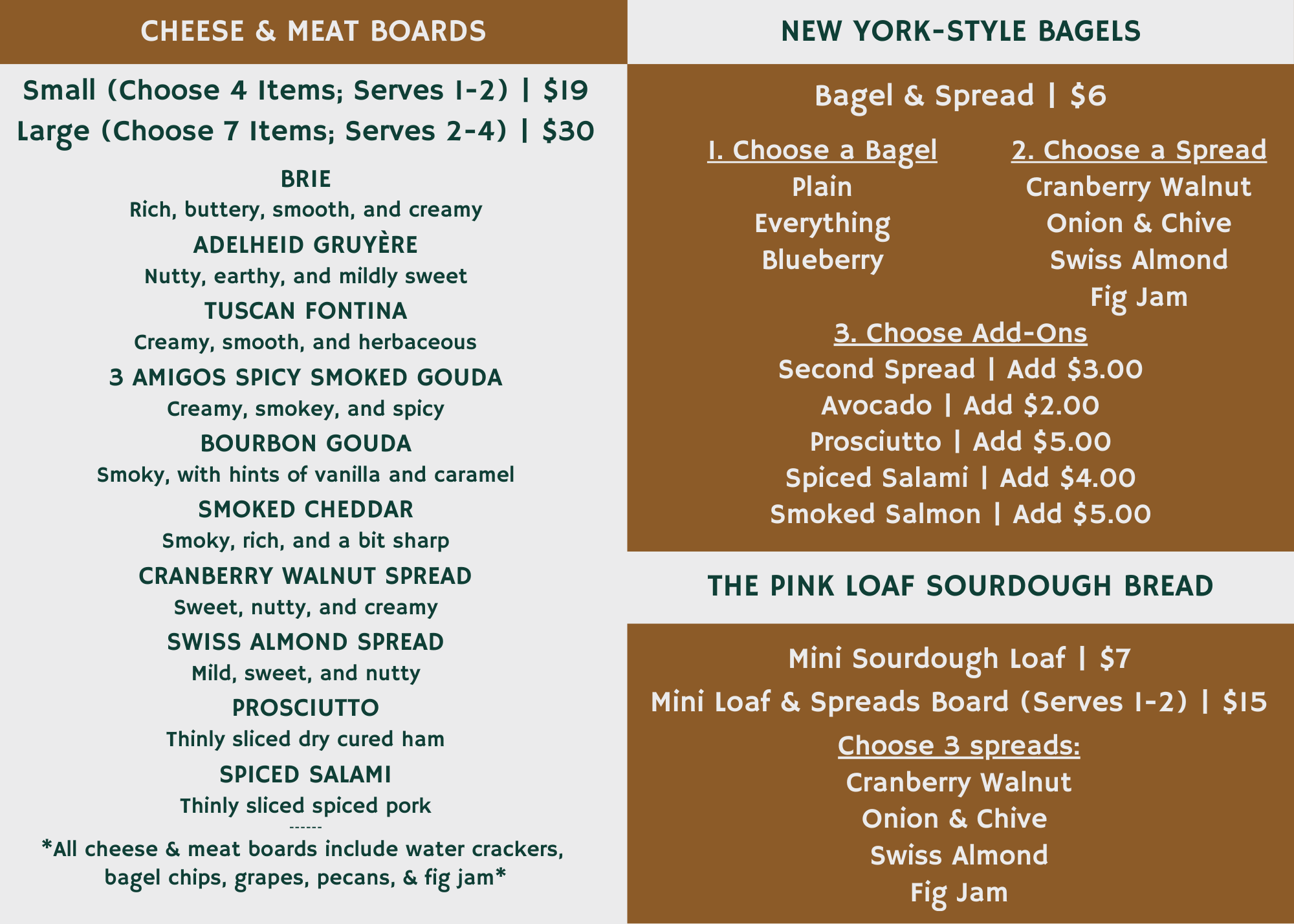 Sandusky Book Bar Menu