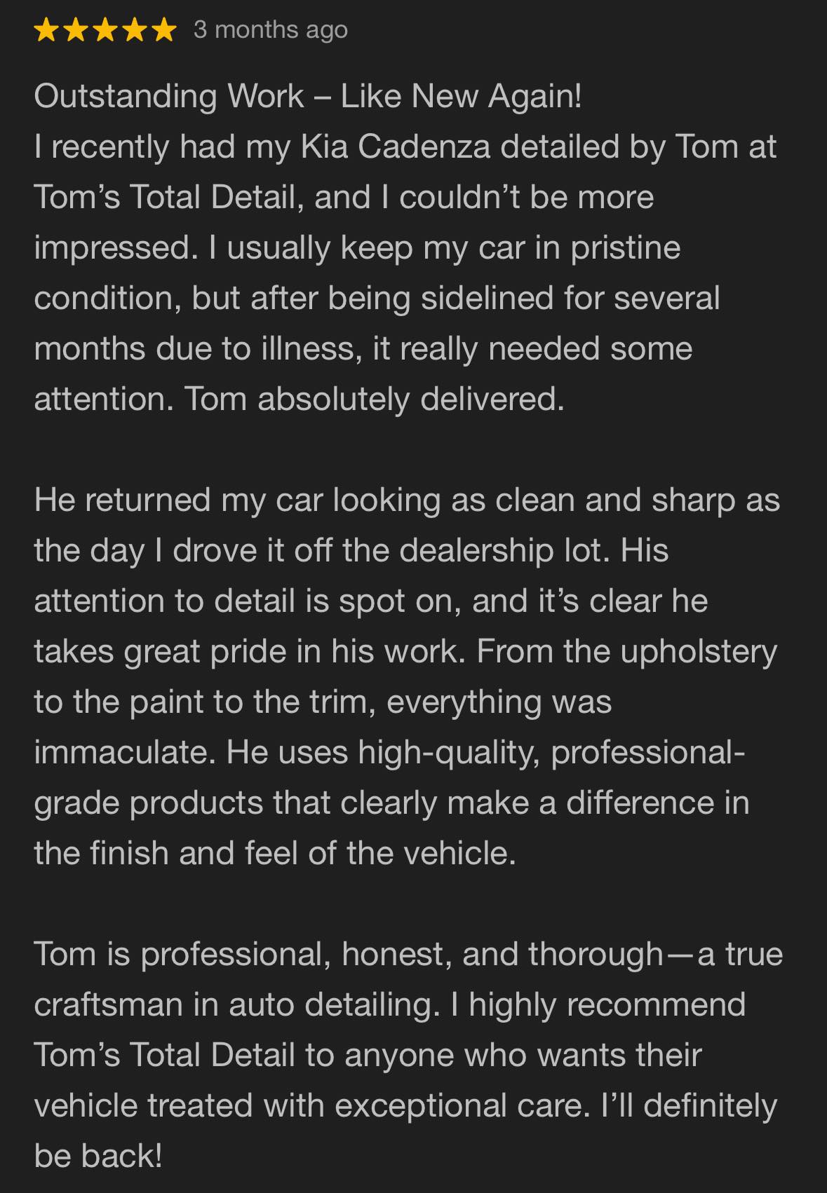 Tom’s Total Detail