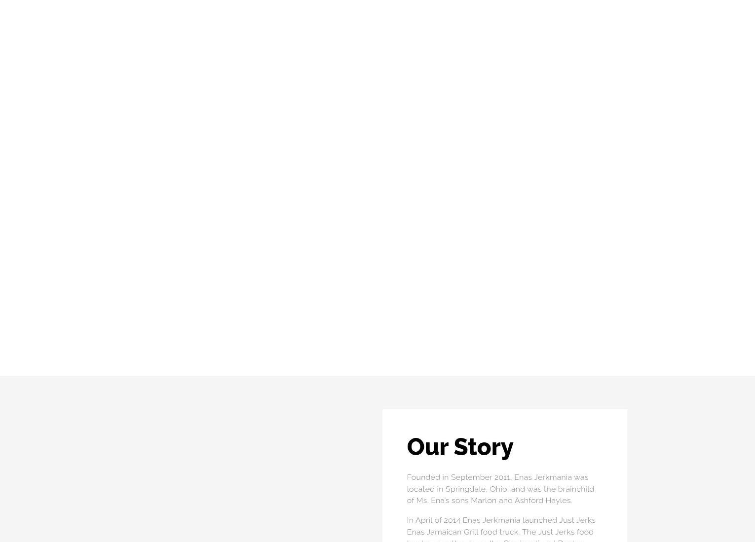 Just Jerks Ena's Jamaican Grill Menu