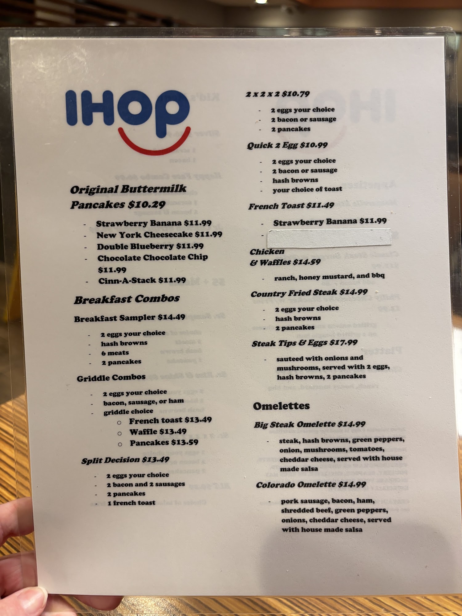IHOP Menu