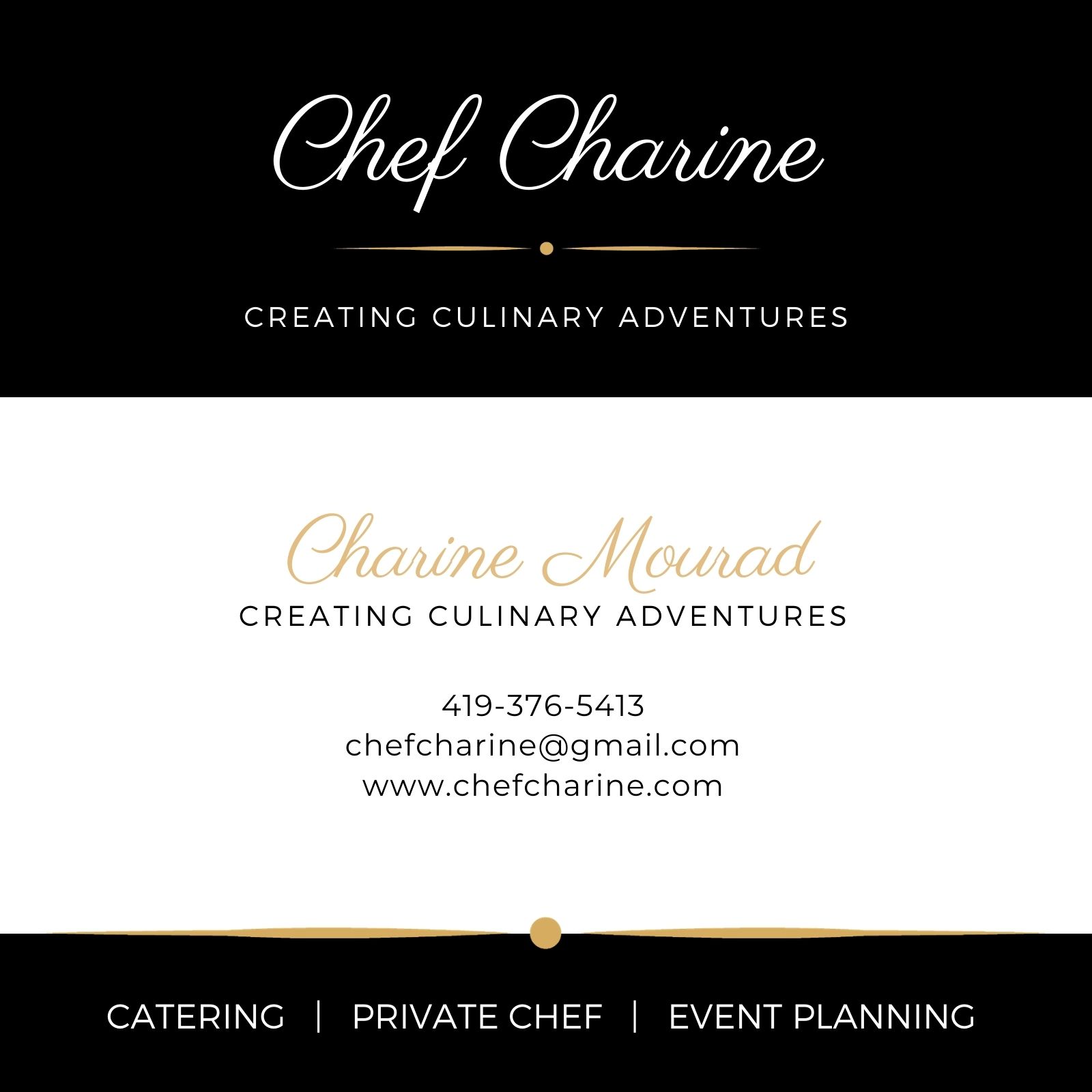 Chef Charine Menu