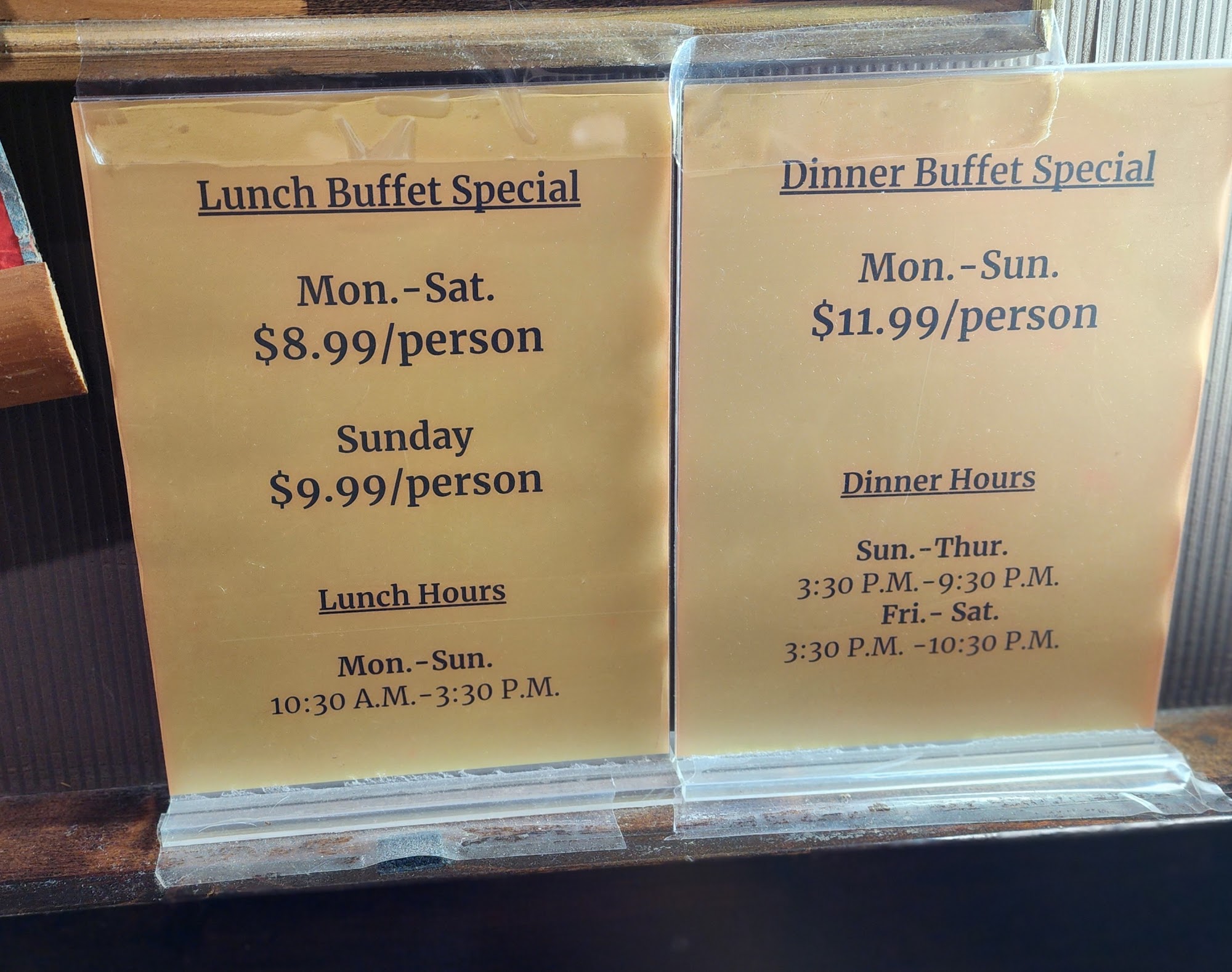 ASIAN GRILL BUFFET Menu