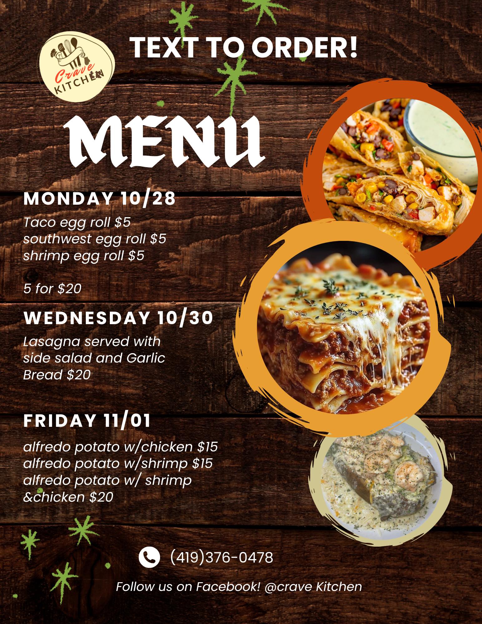Crave Bar Grill Menu