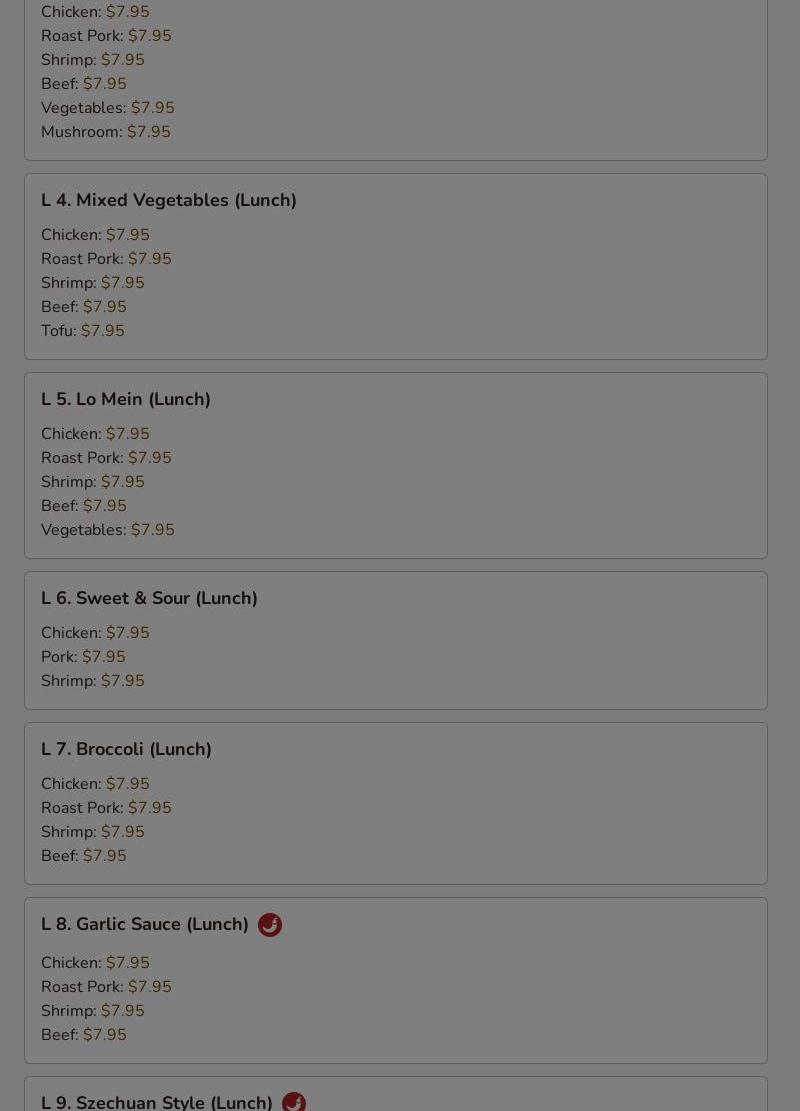 New China House Menu