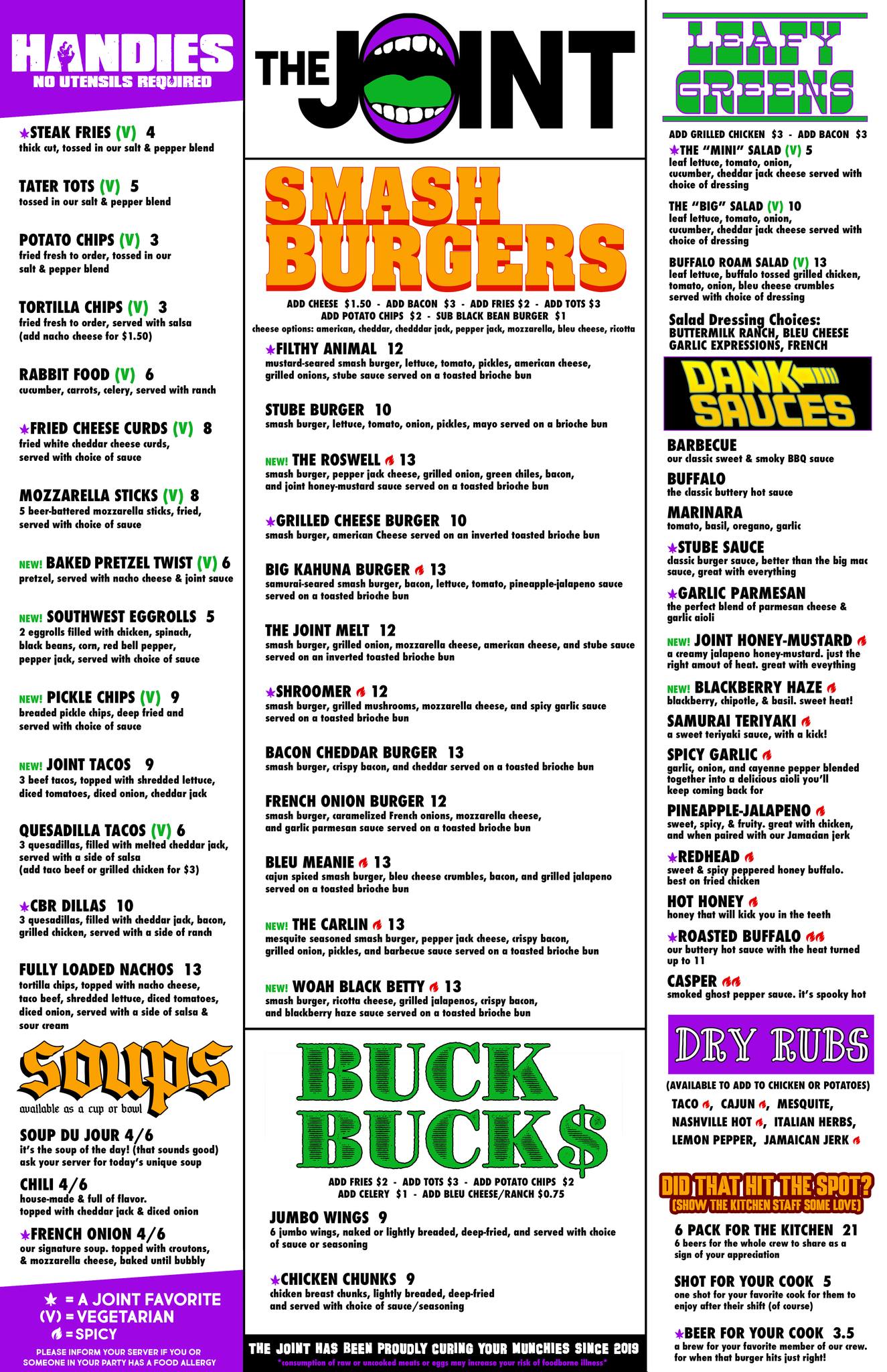 The Joint - A Unique Food Eatery Menu