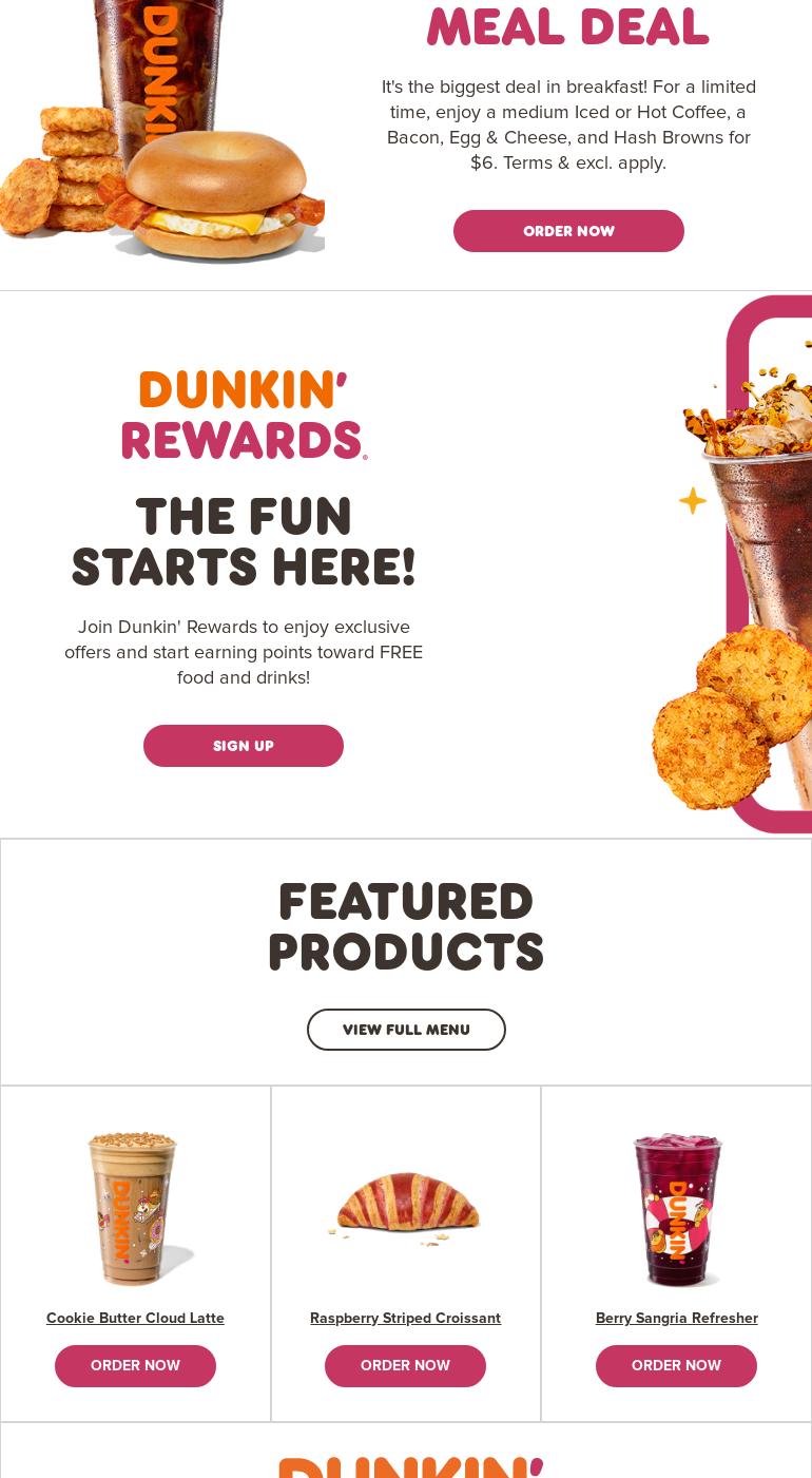Dunkin' Menu