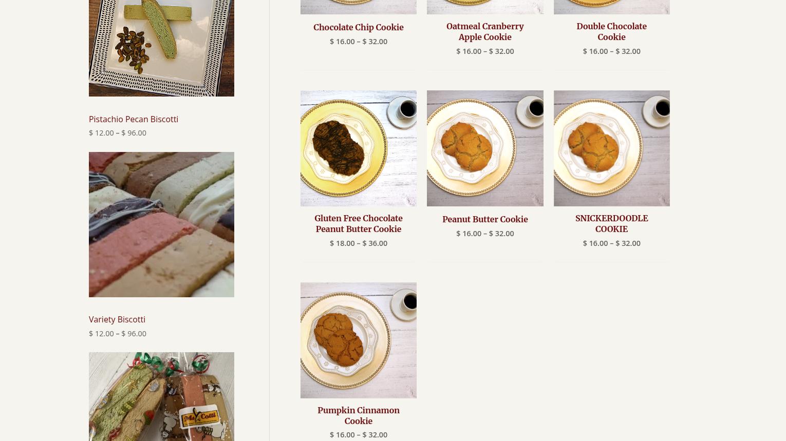 MsCotti’s Biscotti & Scones Menu