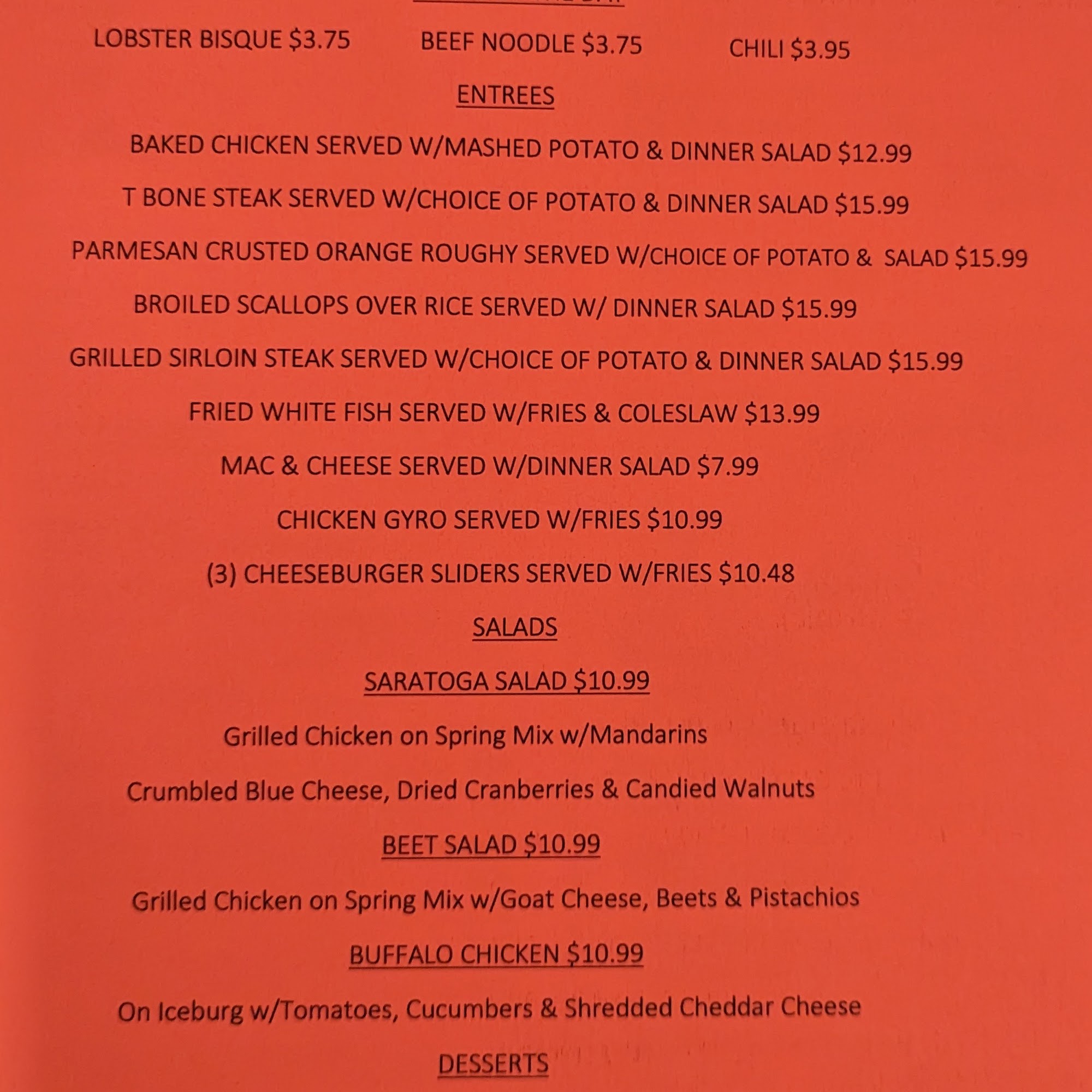 Saratoga Restaurant & Catering Warren