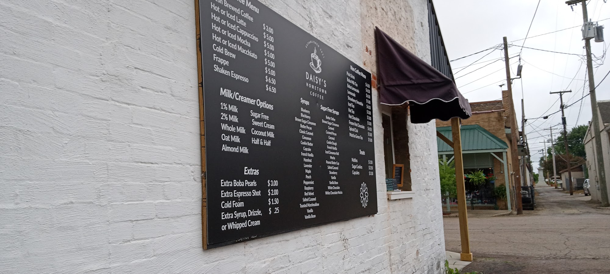 Daisy's Hometown Coffee Shop Menu