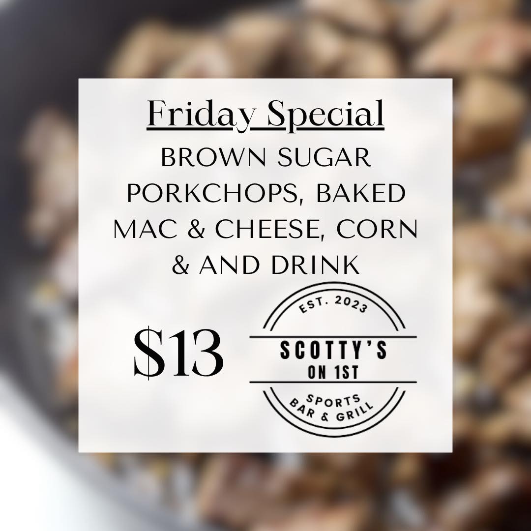 Scotty's on First Menu