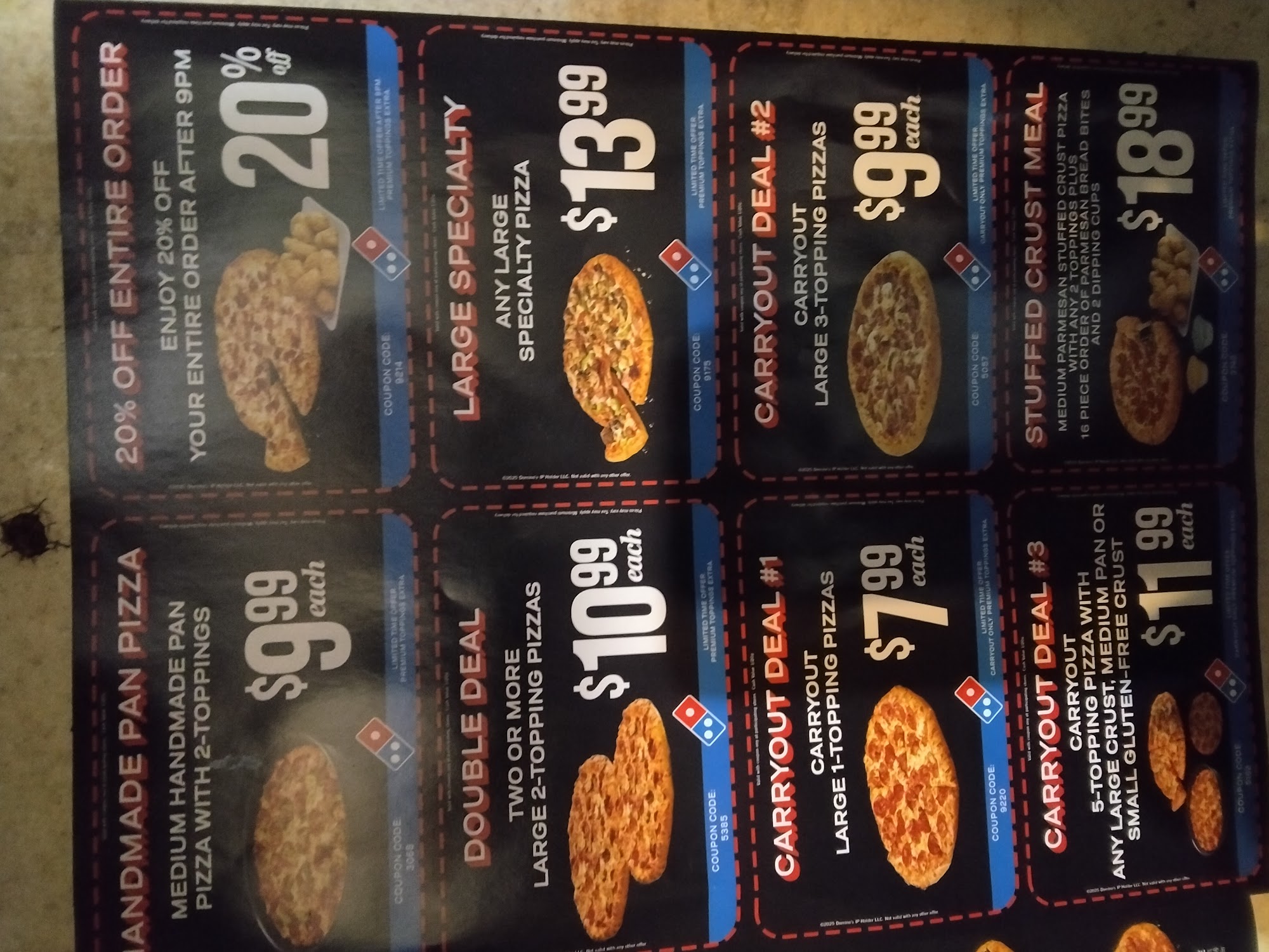 Domino's Pizza Menu