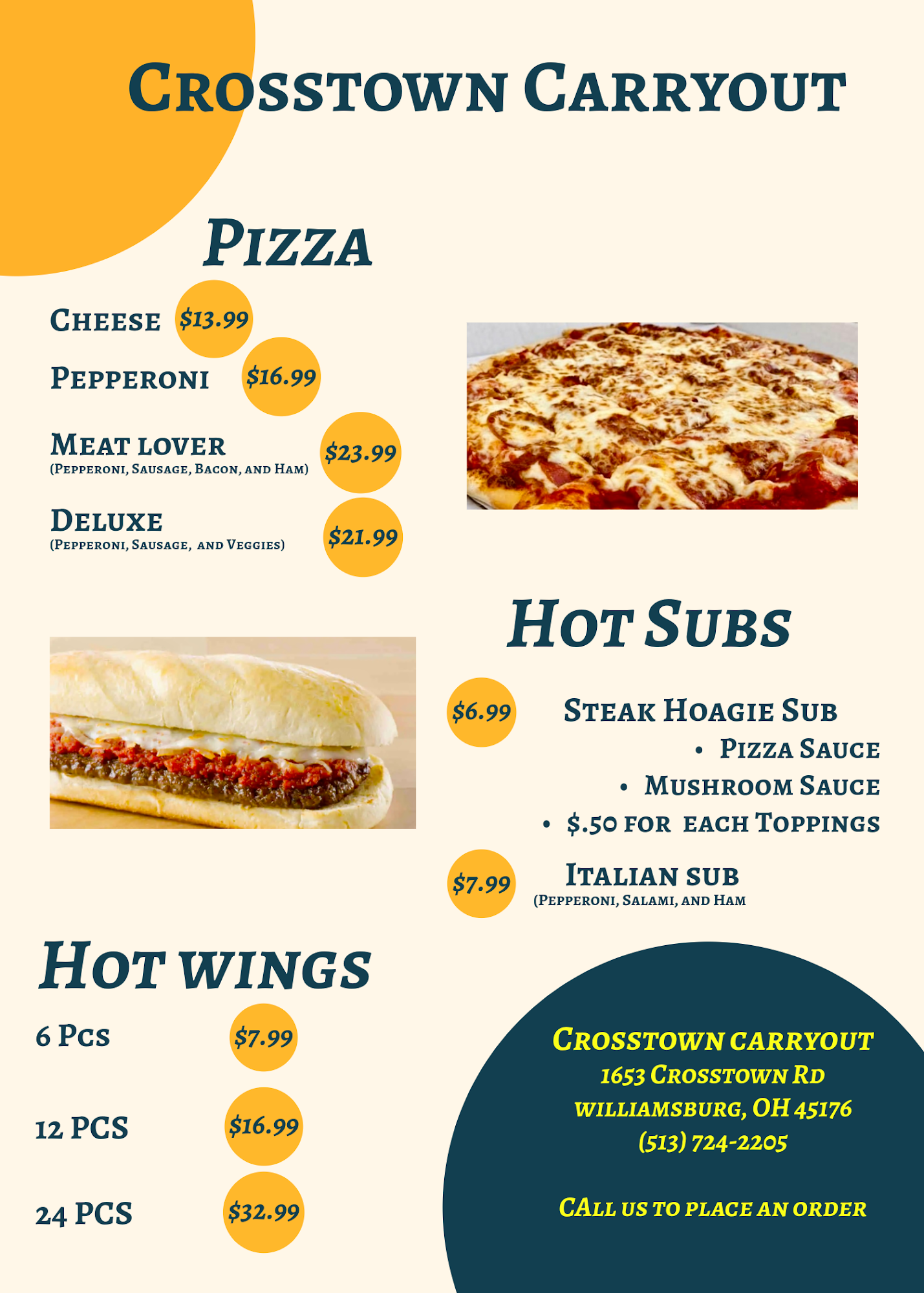 Crosstown Carry Out Menu