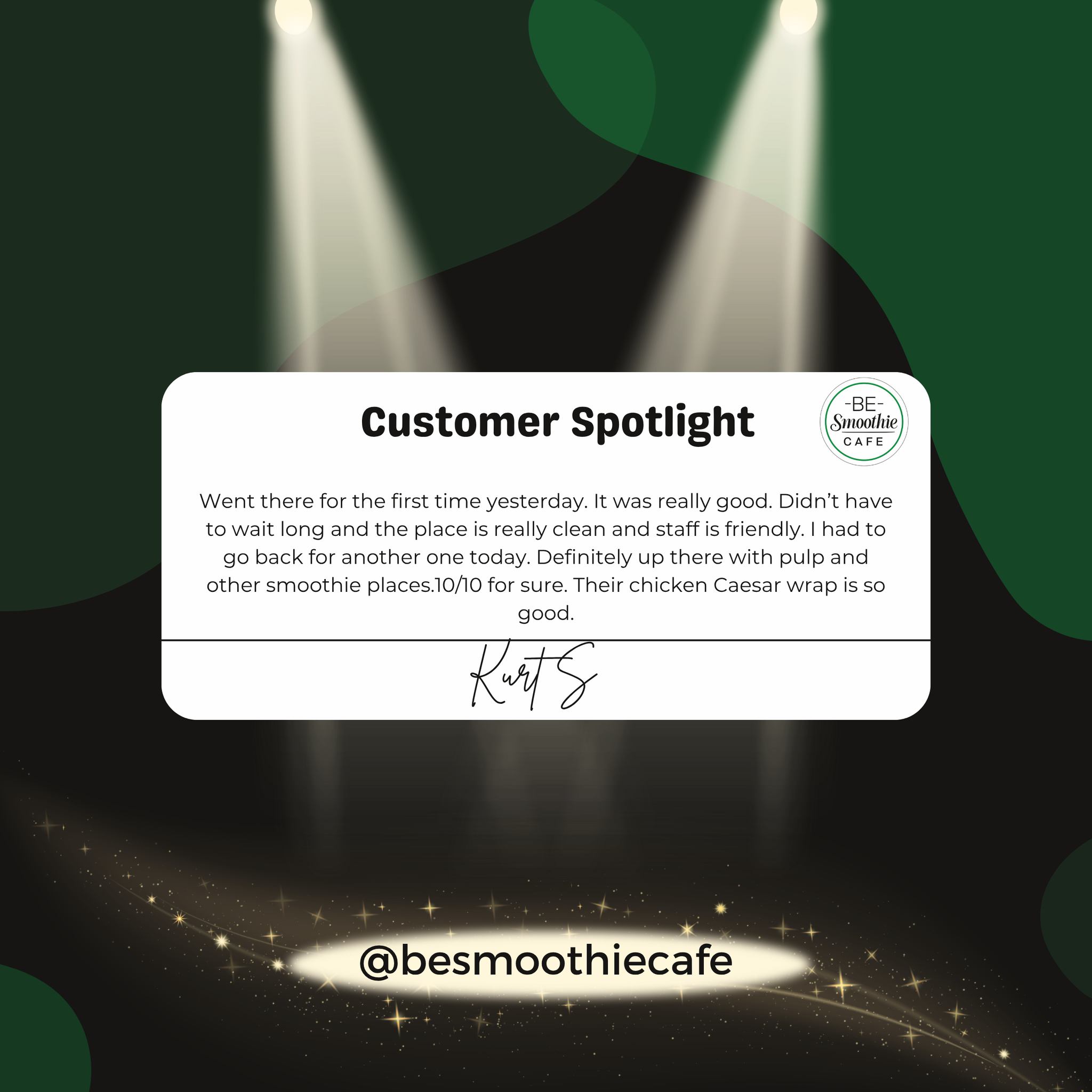 Be Smoothie Cafe Menu