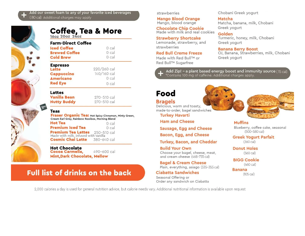 Biggby Coffee Woodmere Menu