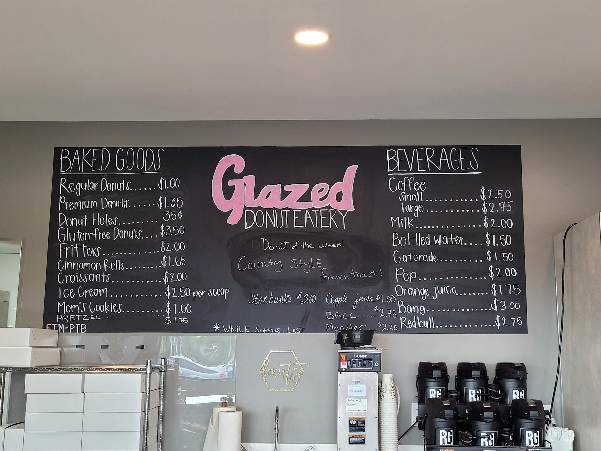 Glazed Donut Eatery Menu