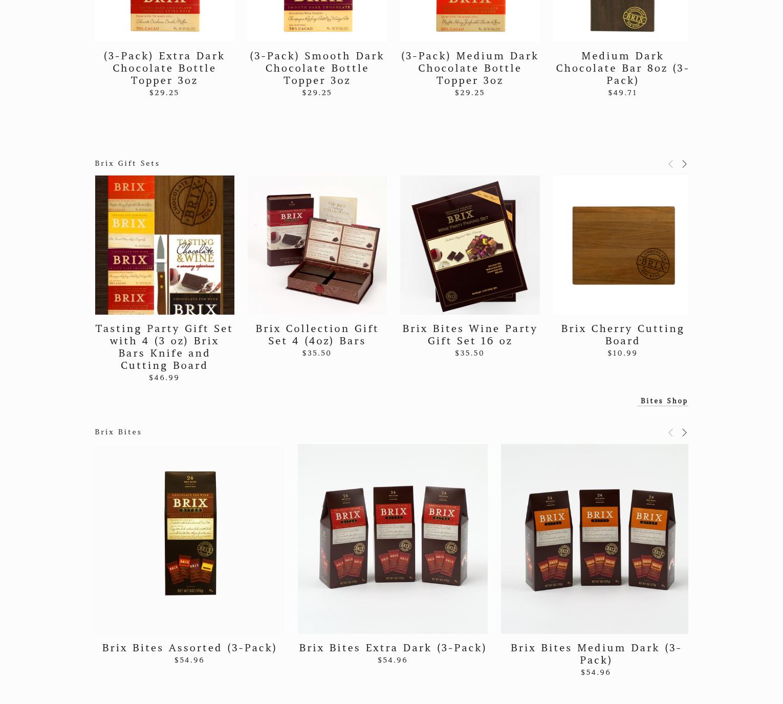 Brix Chocolate Inc Menu
