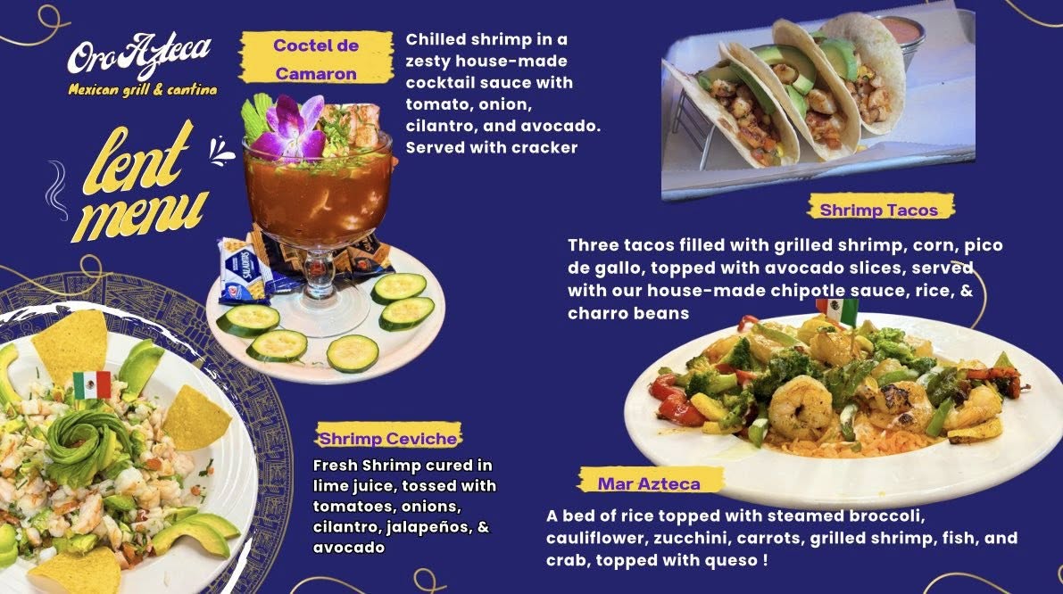 Oro Azteca Mexican grill & cantina Menu