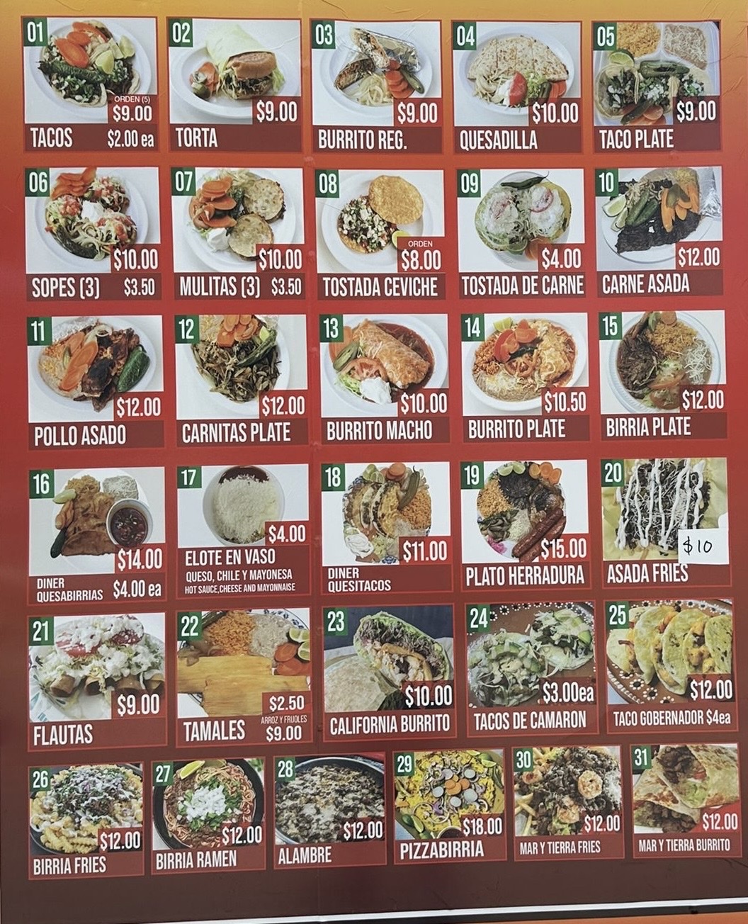 Taqueria Lucero #2 Menu