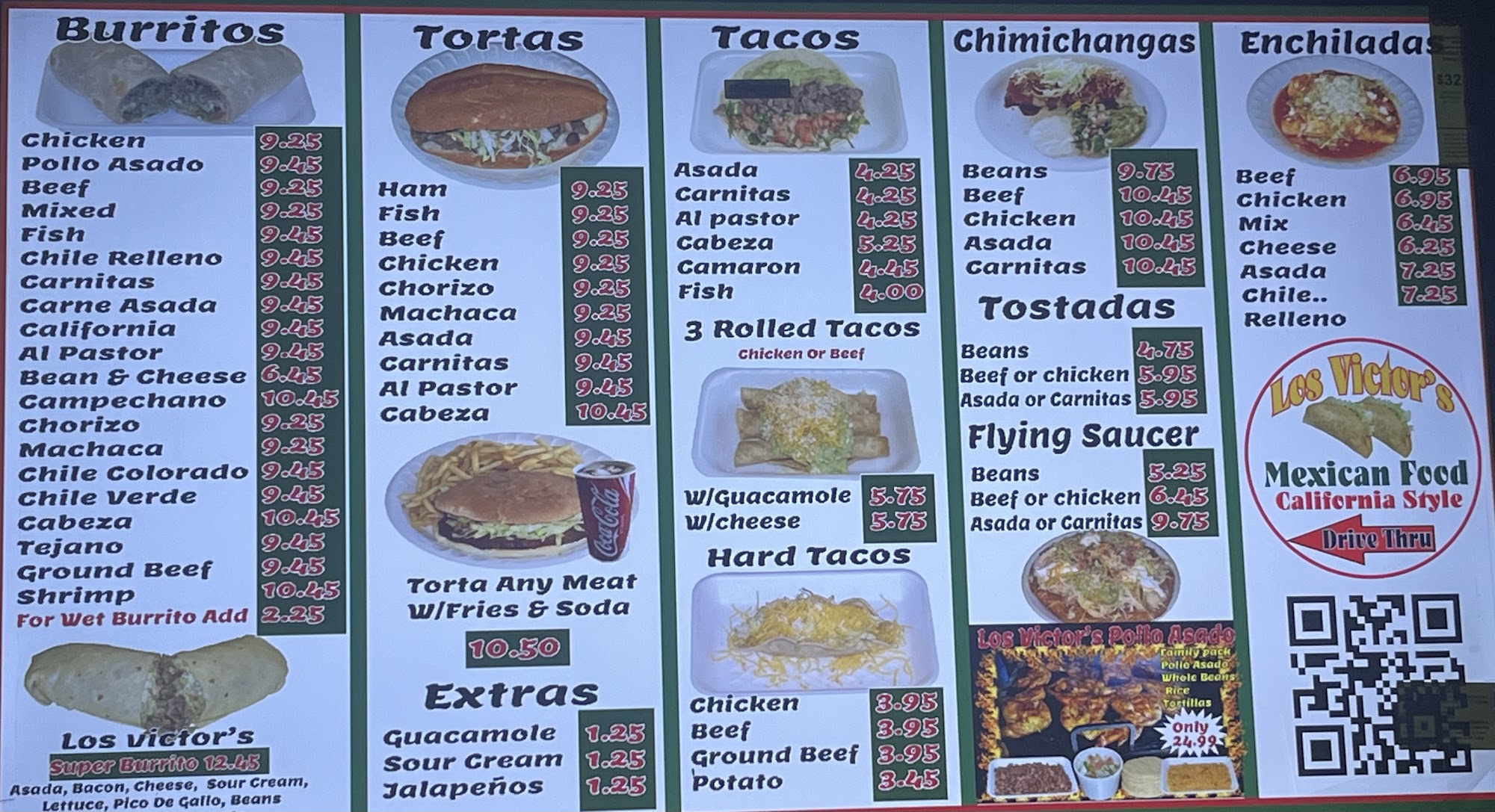Los Victor’s Mexican Food California Style #19 Menu