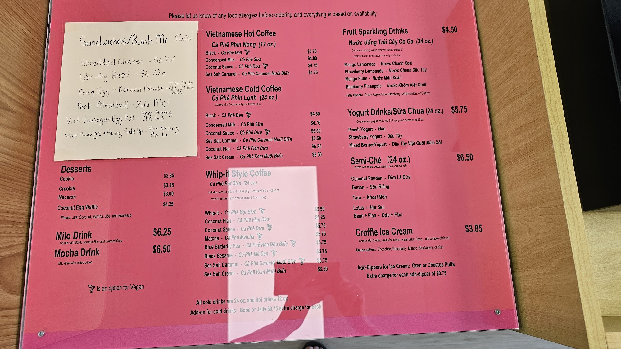 OKBanh Mi Menu
